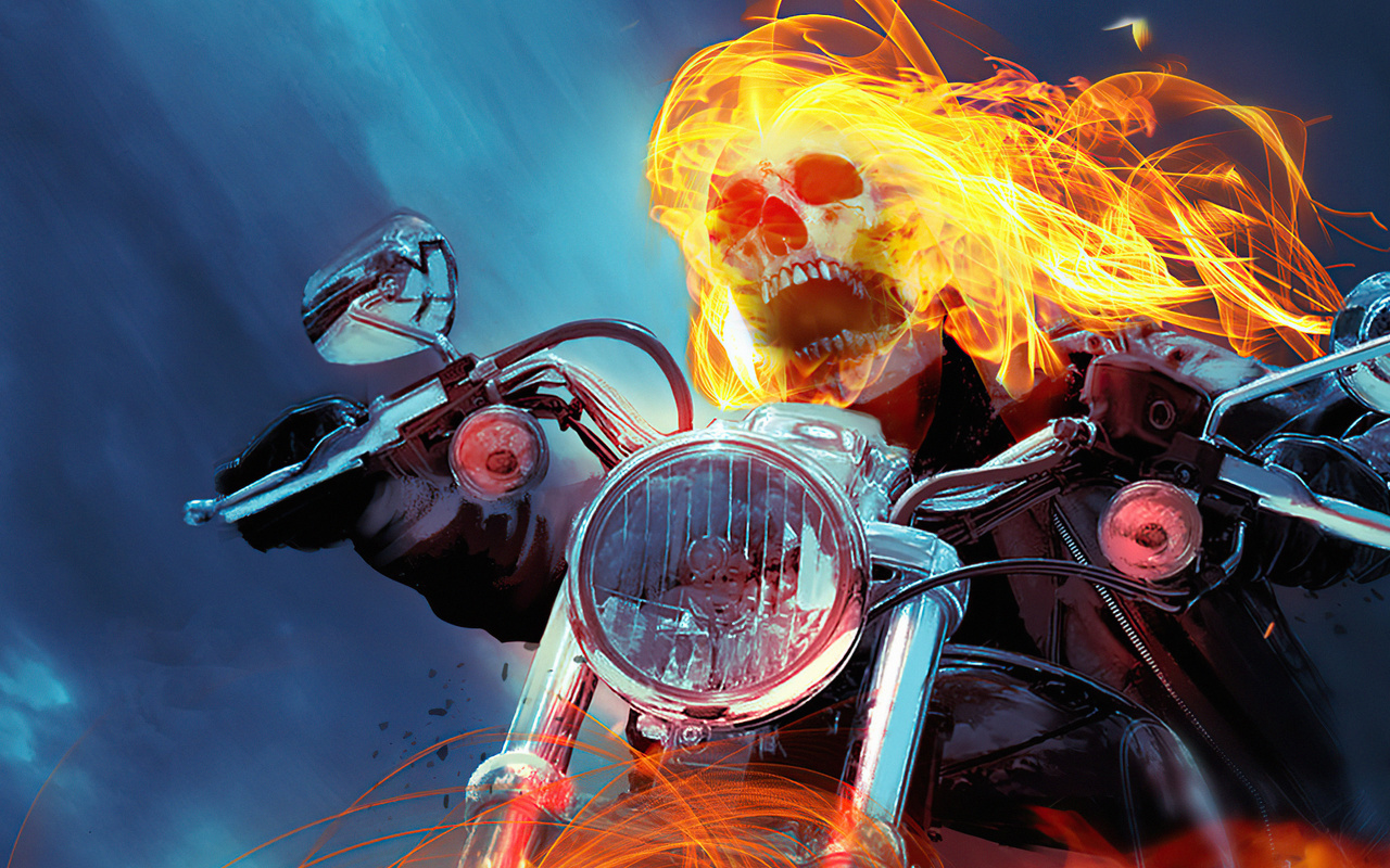 1280x800 Ghost Rider Illustration 720p Hd 4k Wallpapers, Images 