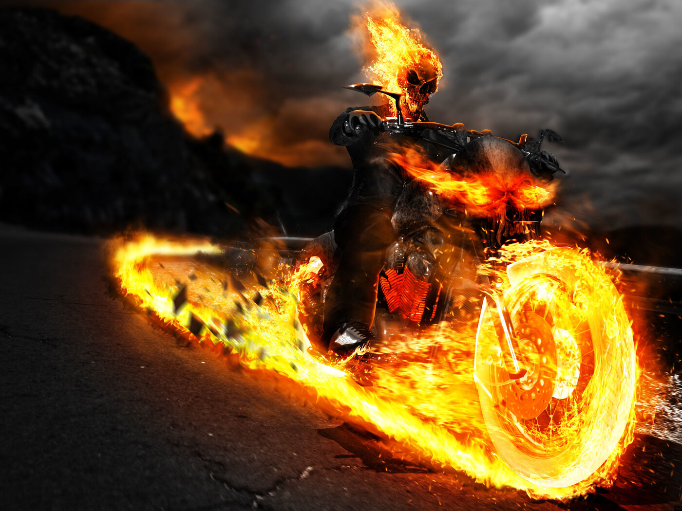 1400x1050 Ghost Rider On Bike Artwork 1400x1050 Resolution HD 4k Wallpapers,  Images, Backgrounds, Photos and Pictures