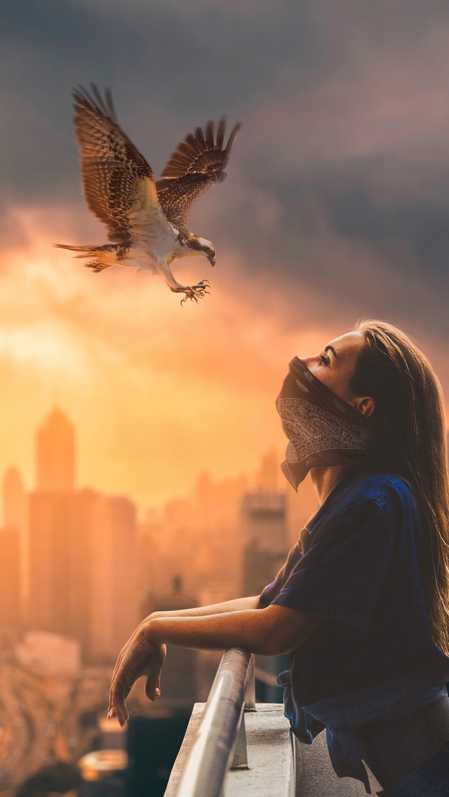 640x1136 Girl And Hawk iPhone 5,5c,5S,SE ,Ipod Touch HD 4k Wallpapers,  Images, Backgrounds, Photos and Pictures