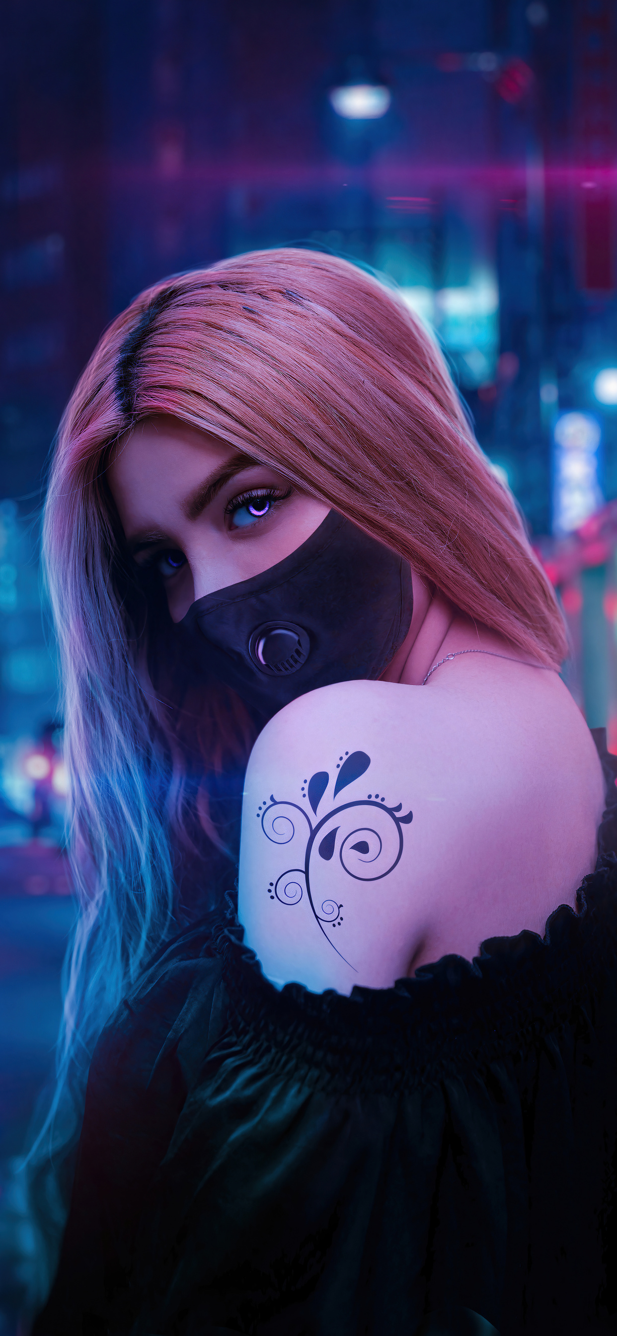 1242x2688 Girl Magical Neon Glowing Eyes 4k Iphone Xs Max Hd 4k