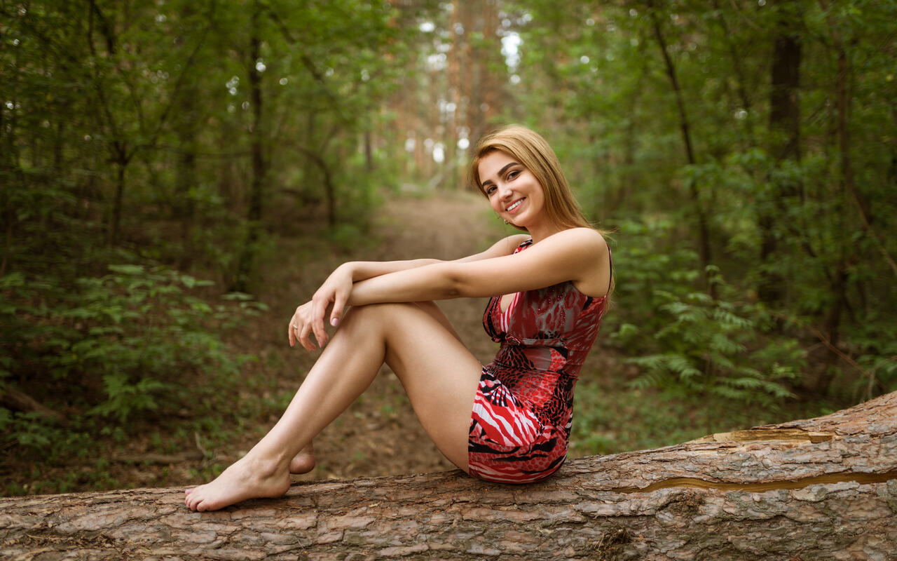1280x800 Girl Smiling Outdoors Forest 720p Hd 4k Wallpapers Images Backgrounds Photos And