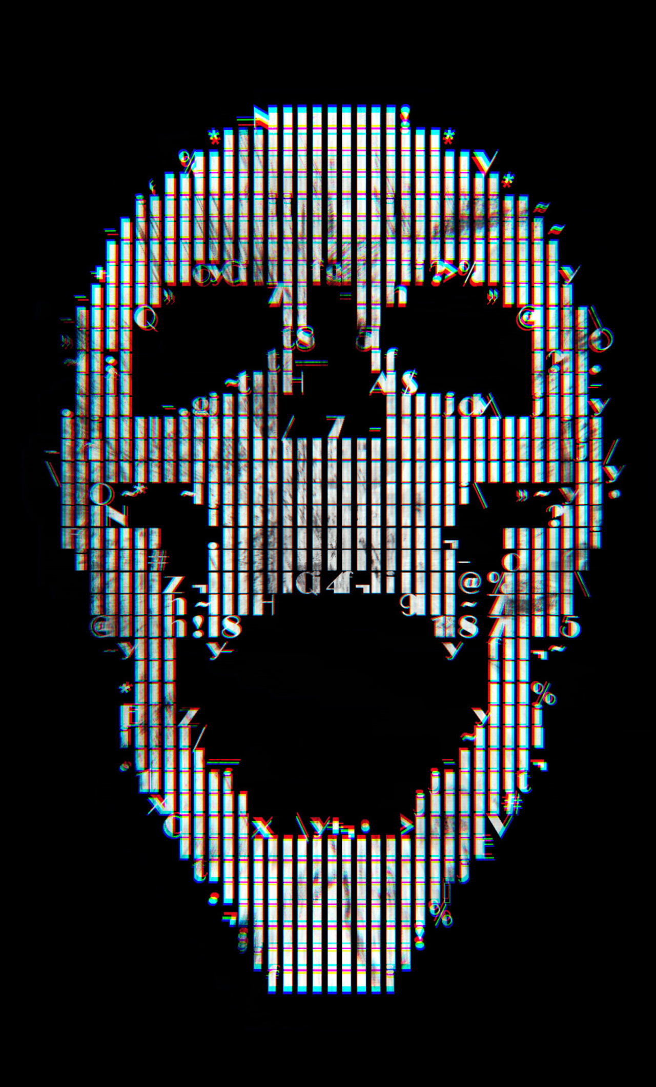 1280x2120 Glitch Art Skull Abstract iPhone 6+ HD 4k Wallpapers, Images ...