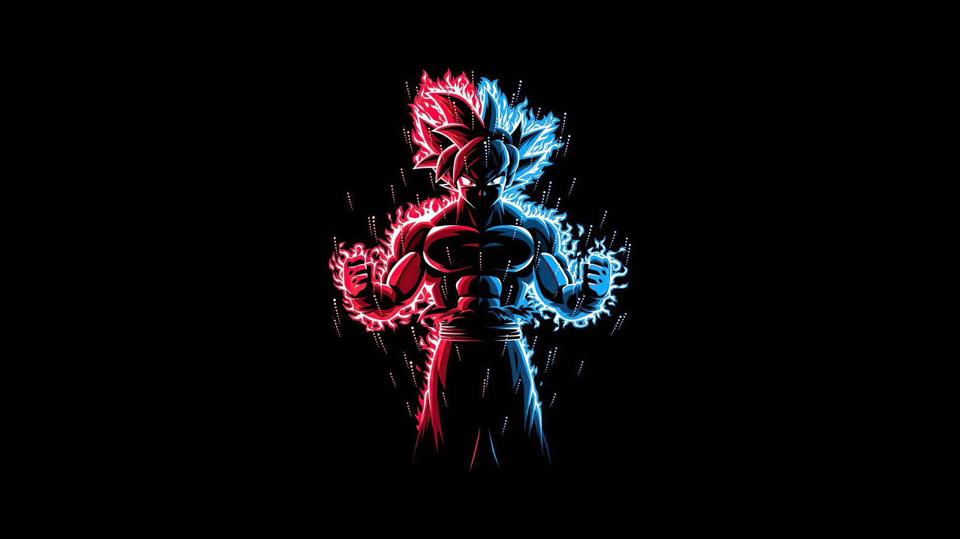 1366x768 God Red Blue Goku Dragon Ball Z 1366x768 ...