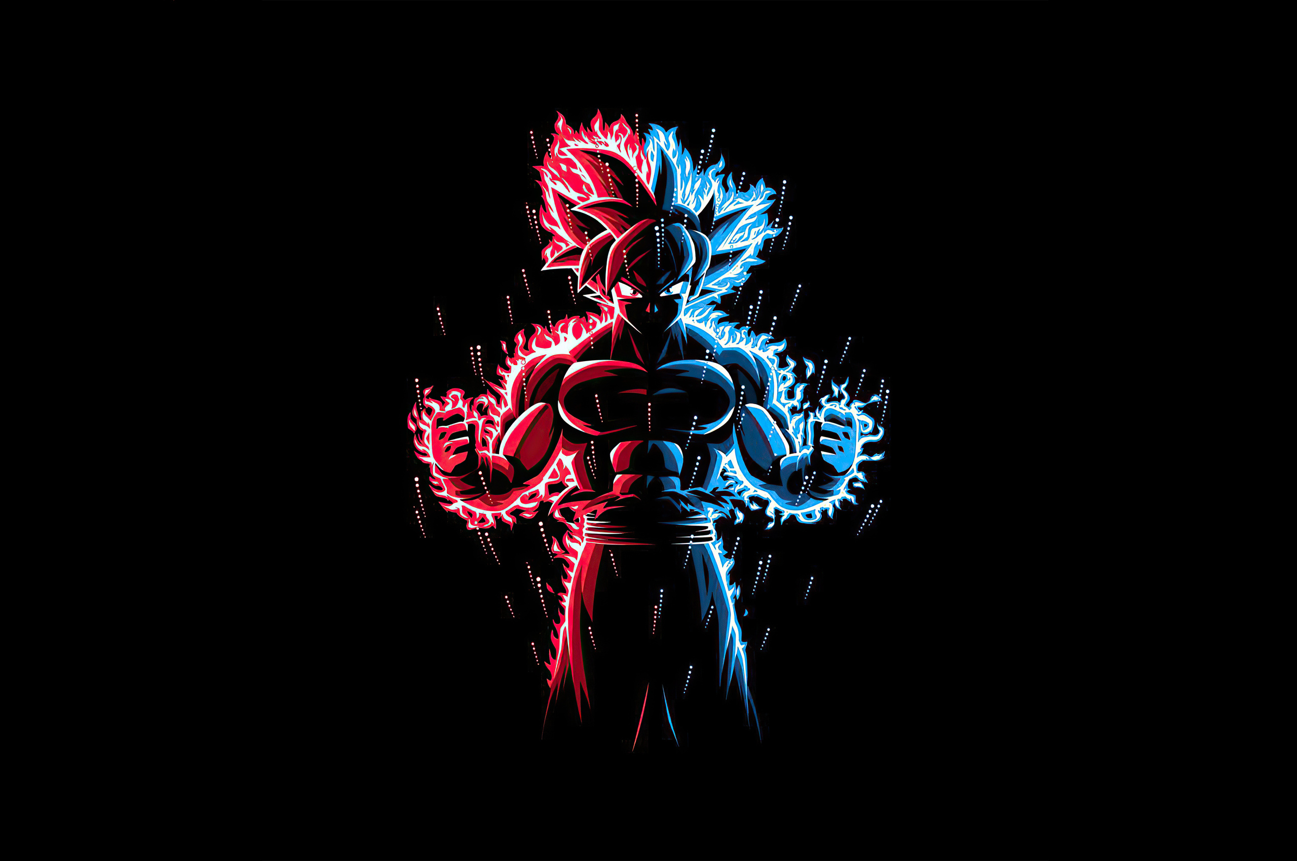 2560x1700 God Red Blue Goku Dragon Ball Z Chromebook Pixel ,HD 4k