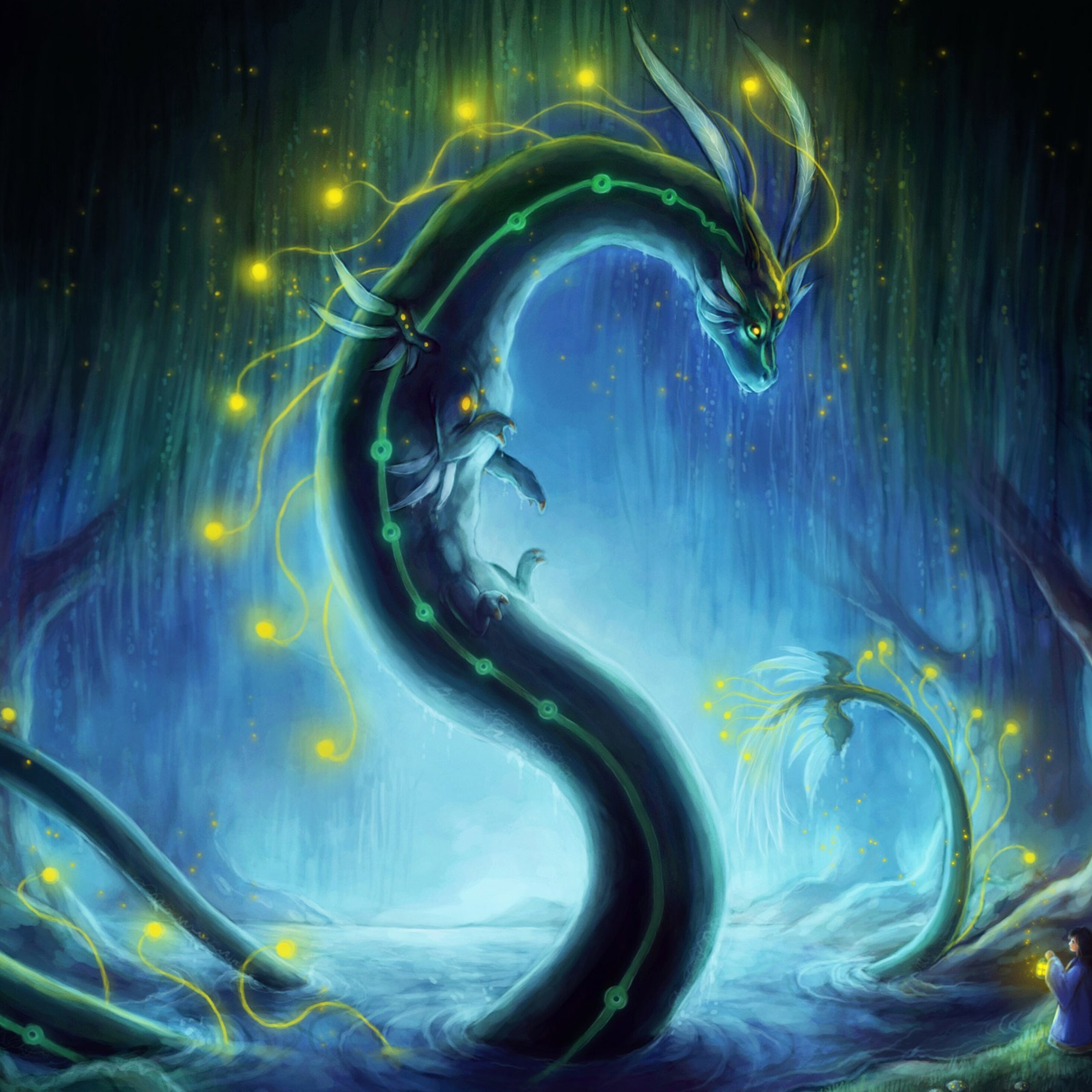 Что змея ночью обнаружит на более удаленном. Лун Ван дракон. Змея фэнтези. Магическая змея. Дракон змей.