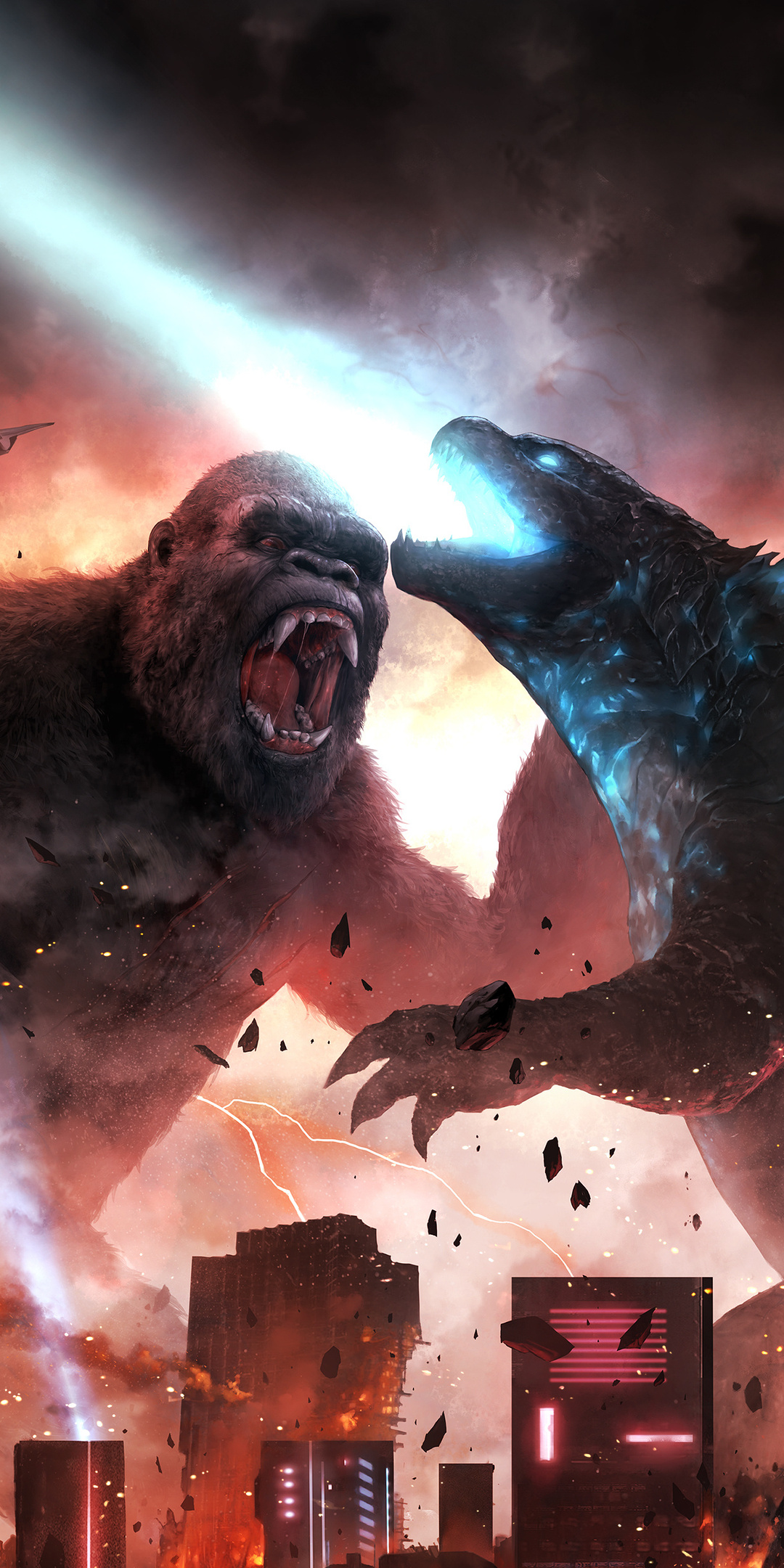 1080x2160 Godzilla Vs Kong Fight Scene 5k One Plus 5T,Honor 7x,Honor ...