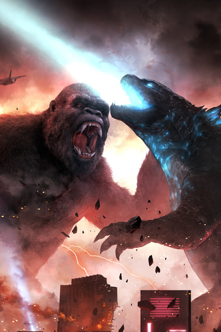 320x480 Godzilla Vs Kong Fight Scene 5k Apple Iphone,iPod Touch,Galaxy ...