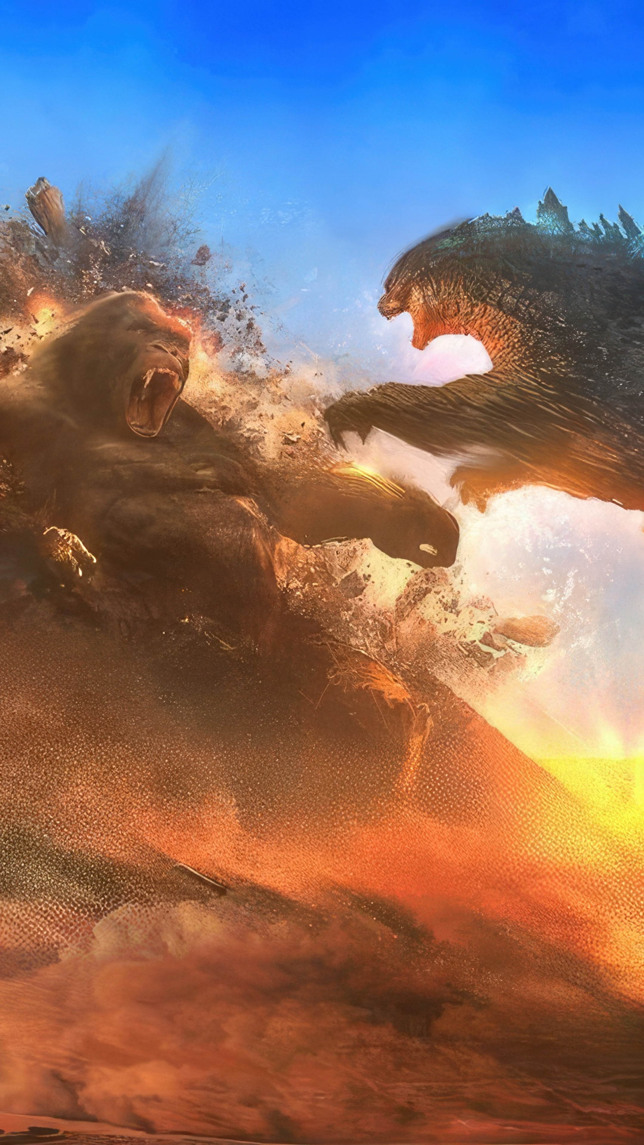 2160x3840 Godzilla X Kong The New Empire Movie Fight Sony Xperia X,XZ ...