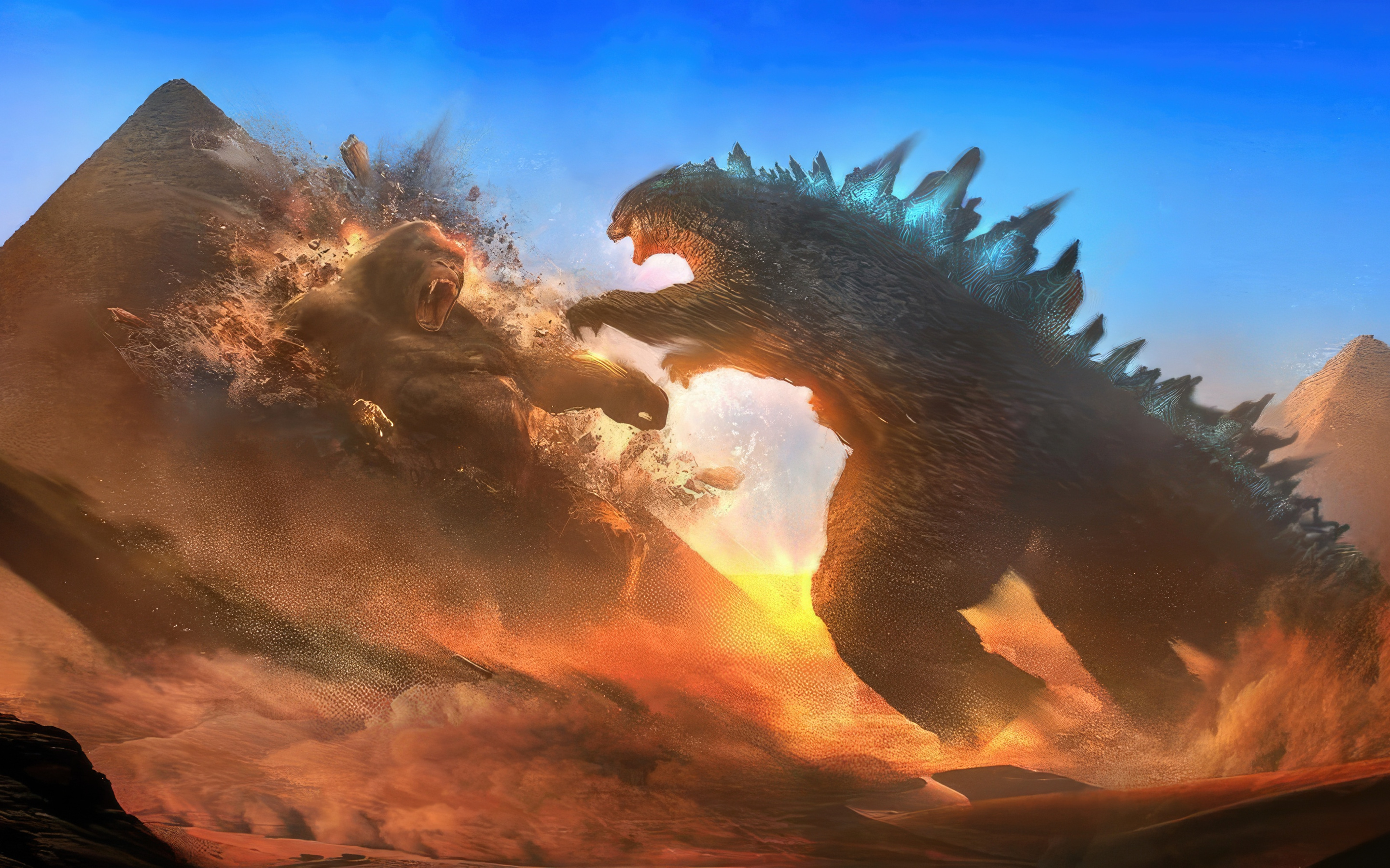 2880x1800 Godzilla X Kong The New Empire Movie Fight Macbook Pro Retina ...