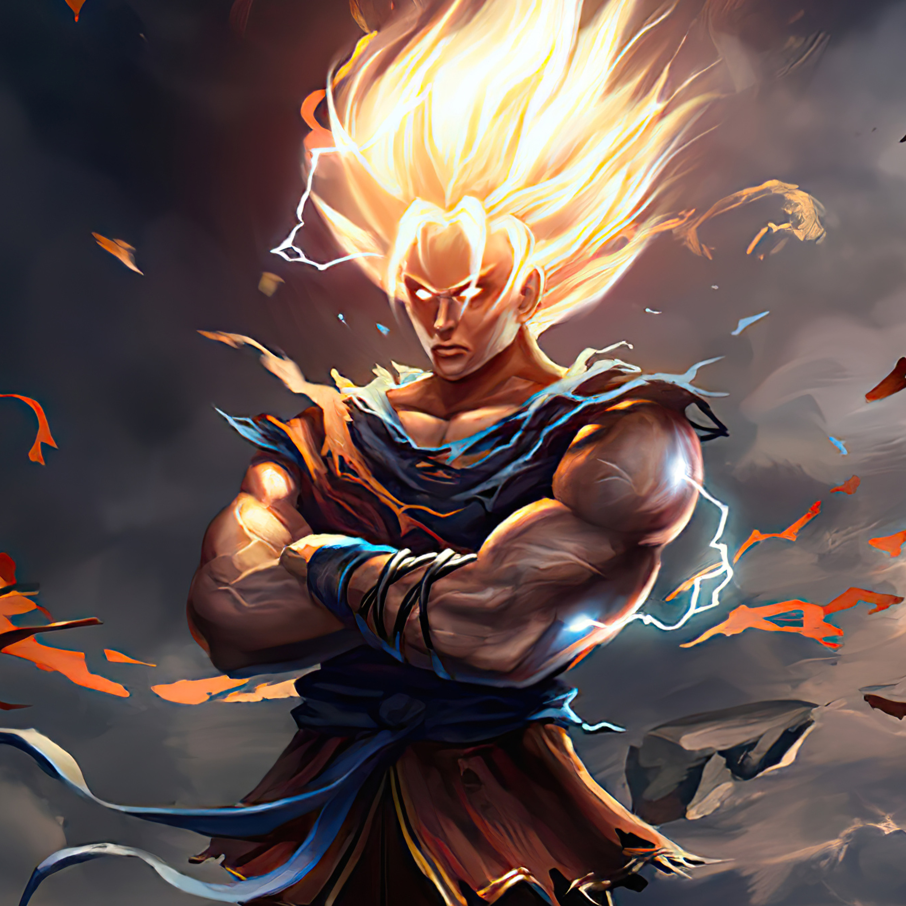 2932x2932 Goku Fire Ipad Pro Retina Display ,HD 4k Wallpapers,Images