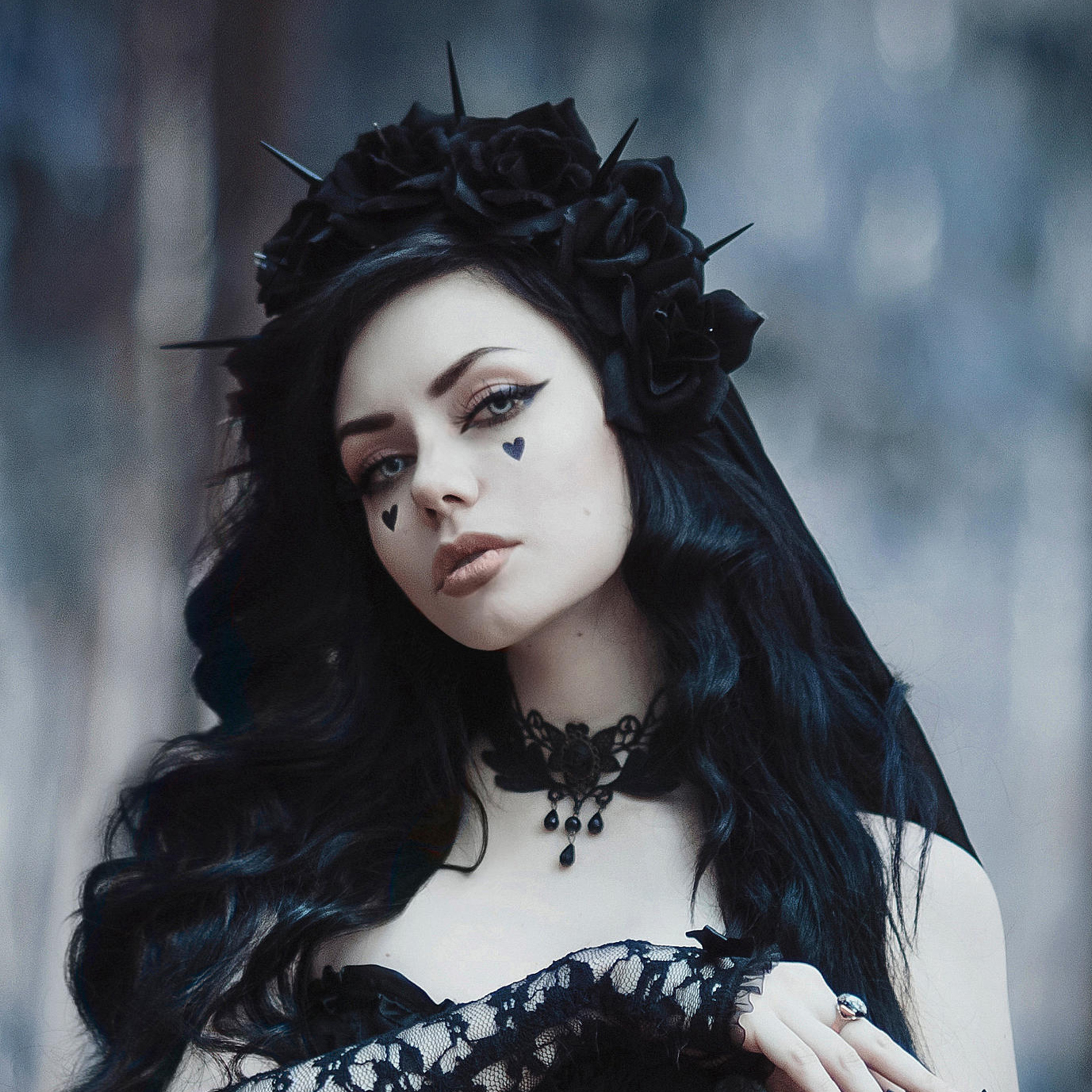 2048x2048 Gothic Bride In Black Dress Ipad Air ,HD 4k Wallpapers,Images ...