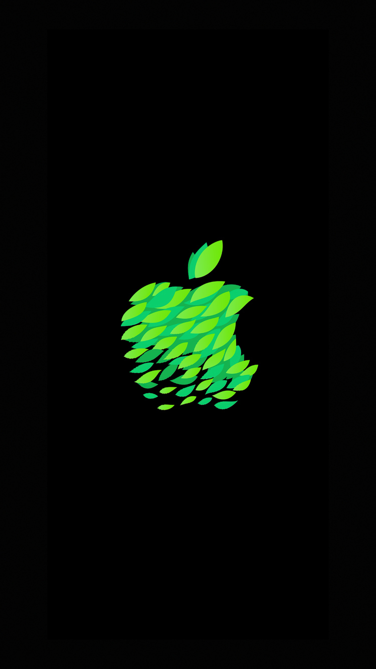 750x1334 Green Black Apple Logo 4k iPhone 6, iPhone 6S, iPhone 7 HD 4k  Wallpapers, Images, Backgrounds, Photos and Pictures