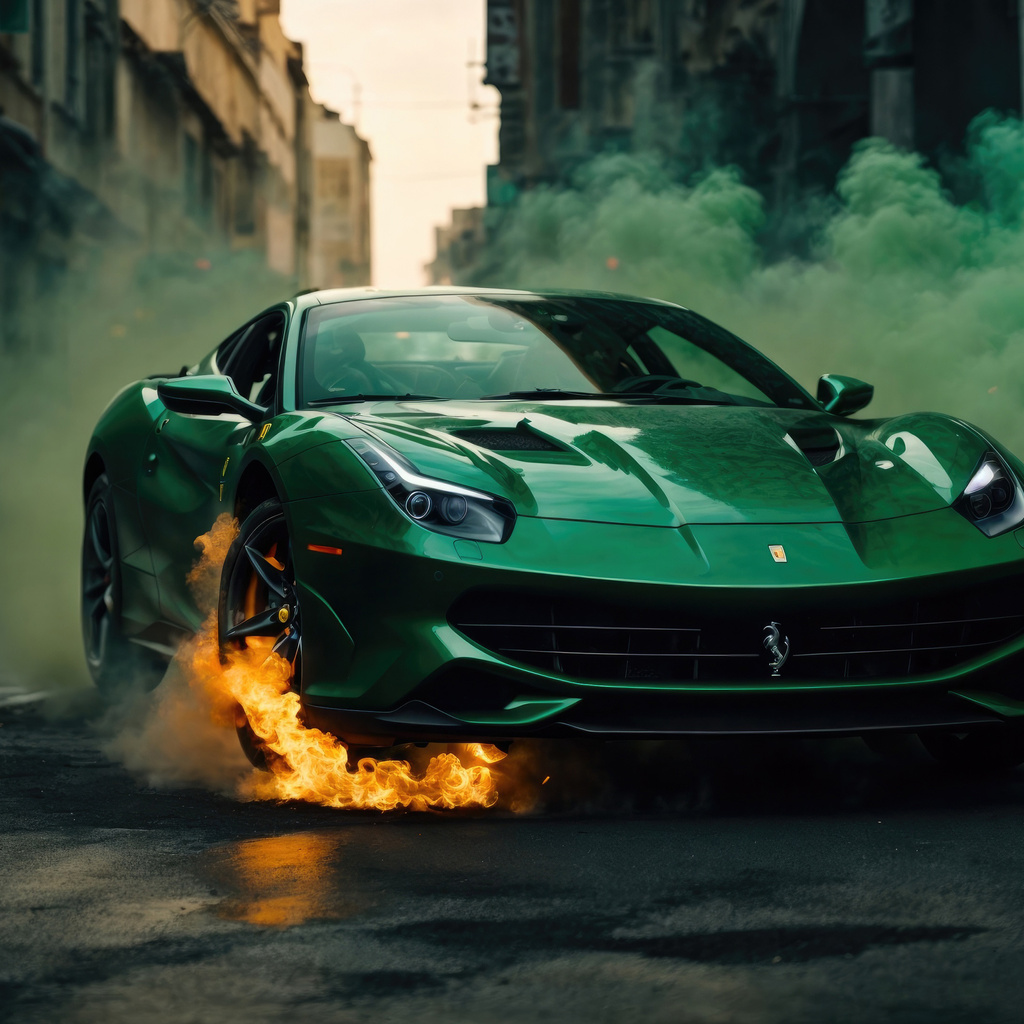 1024x1024 Green Ferrari 488 Pista 4k 1024x1024 Resolution HD 4k