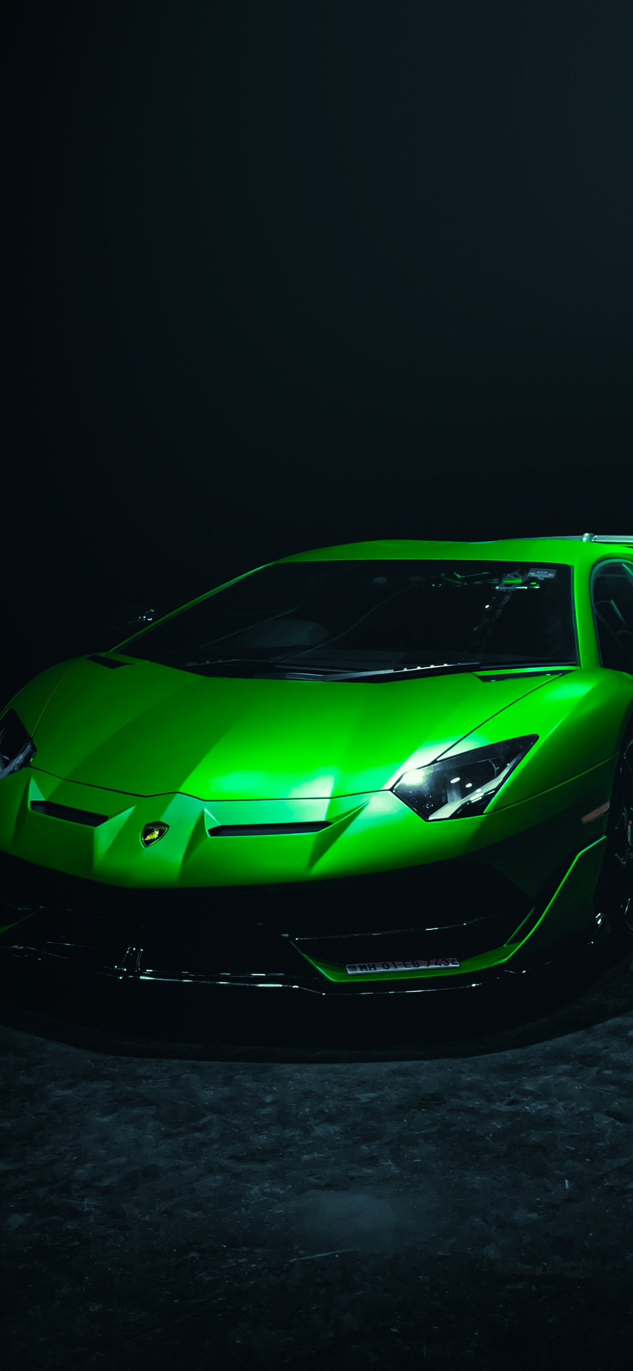 1242x2688 Green Lamborghini Aventardor SVJ 4k Iphone XS MAX HD 4k ...