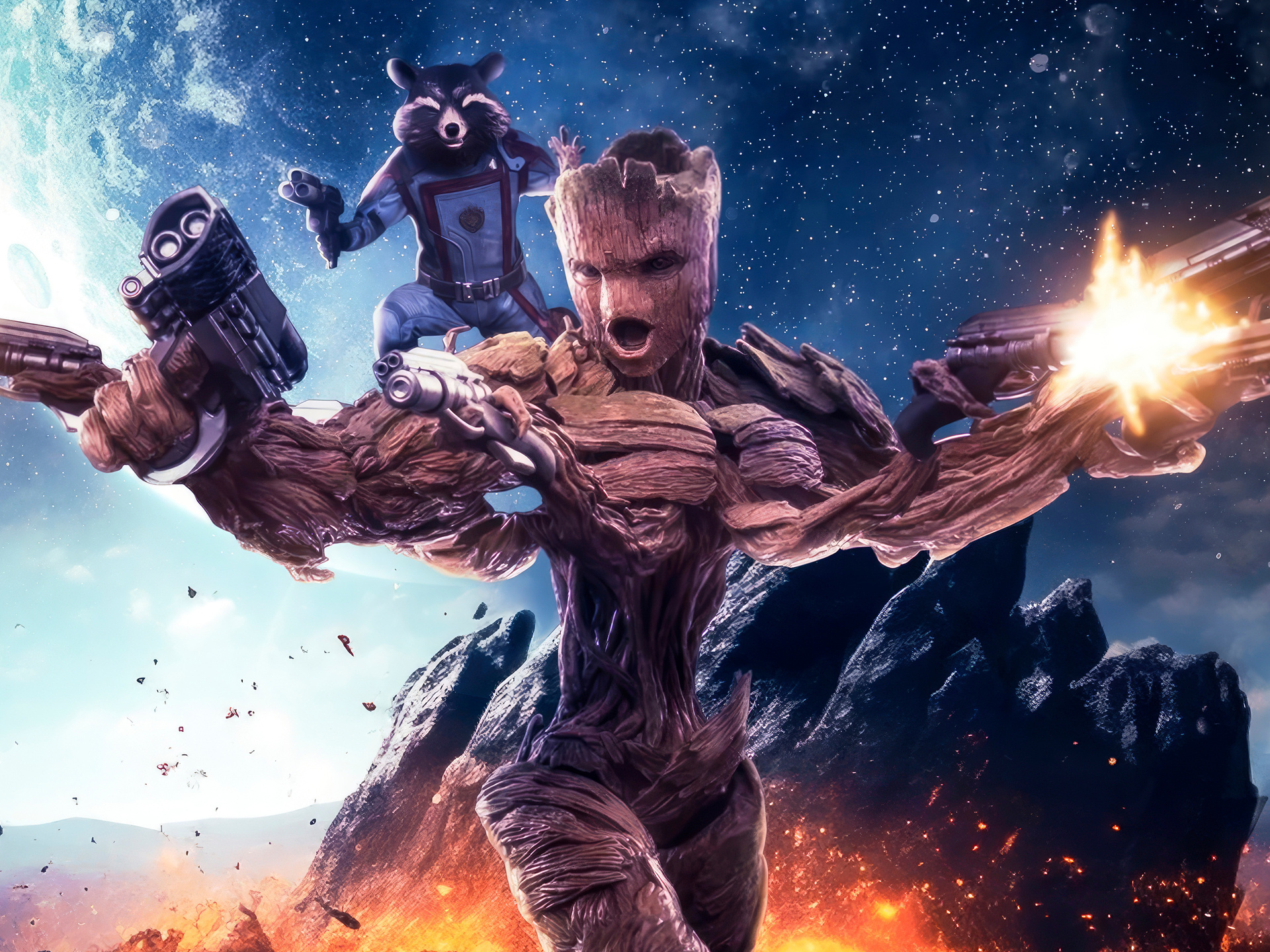 1920x1440 Groot And Rocket Raccoon In Guardians Of Galaxy Vol 3 4k ...