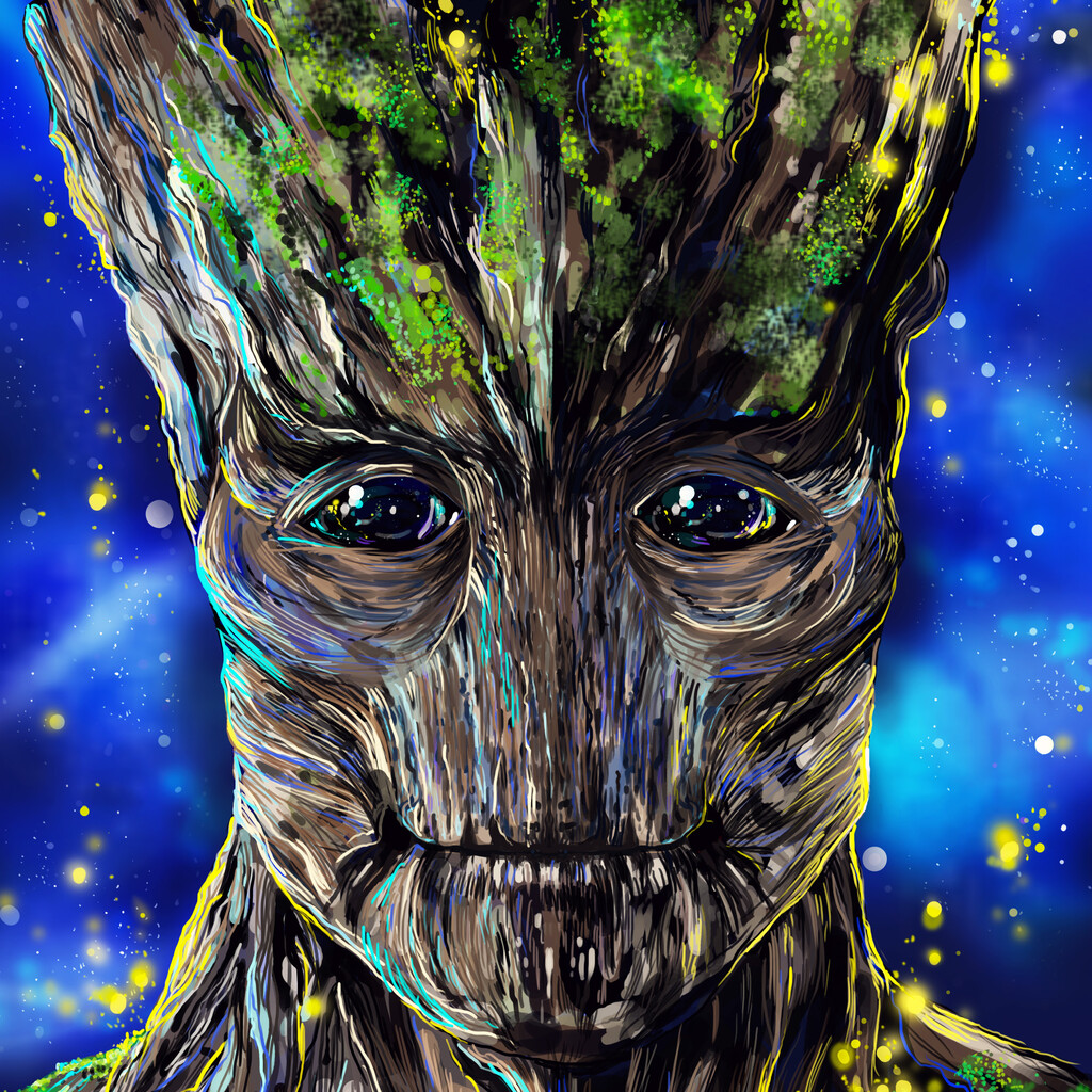 1024x1024 Groot Artwork 1024x1024 Resolution HD 4k Wallpapers, Images ...