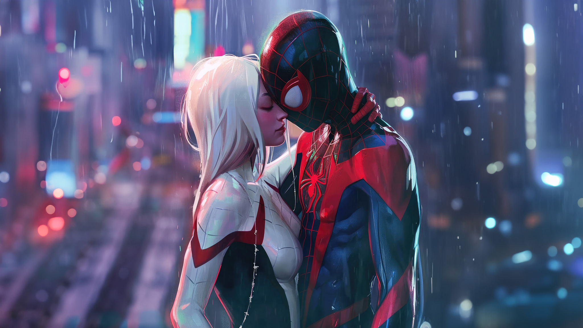 2048x1152 Gwen And Miles Unlikely Bond Wallpaper,2048x1152 Resolution ...