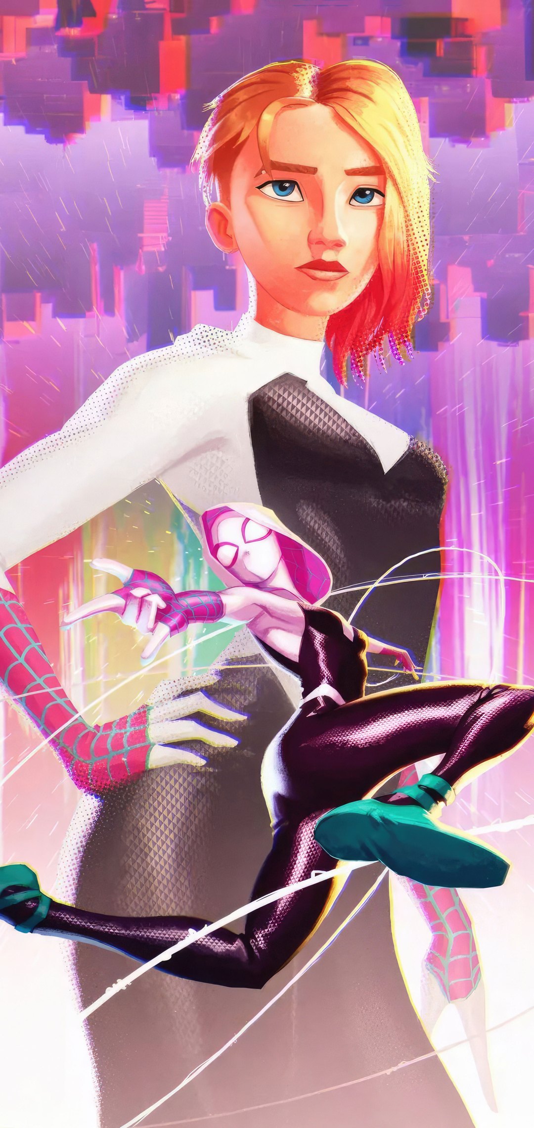 1080x2280 Gwen Stacy In SpiderMan Across The Spiderverse 2023 One Plus ...