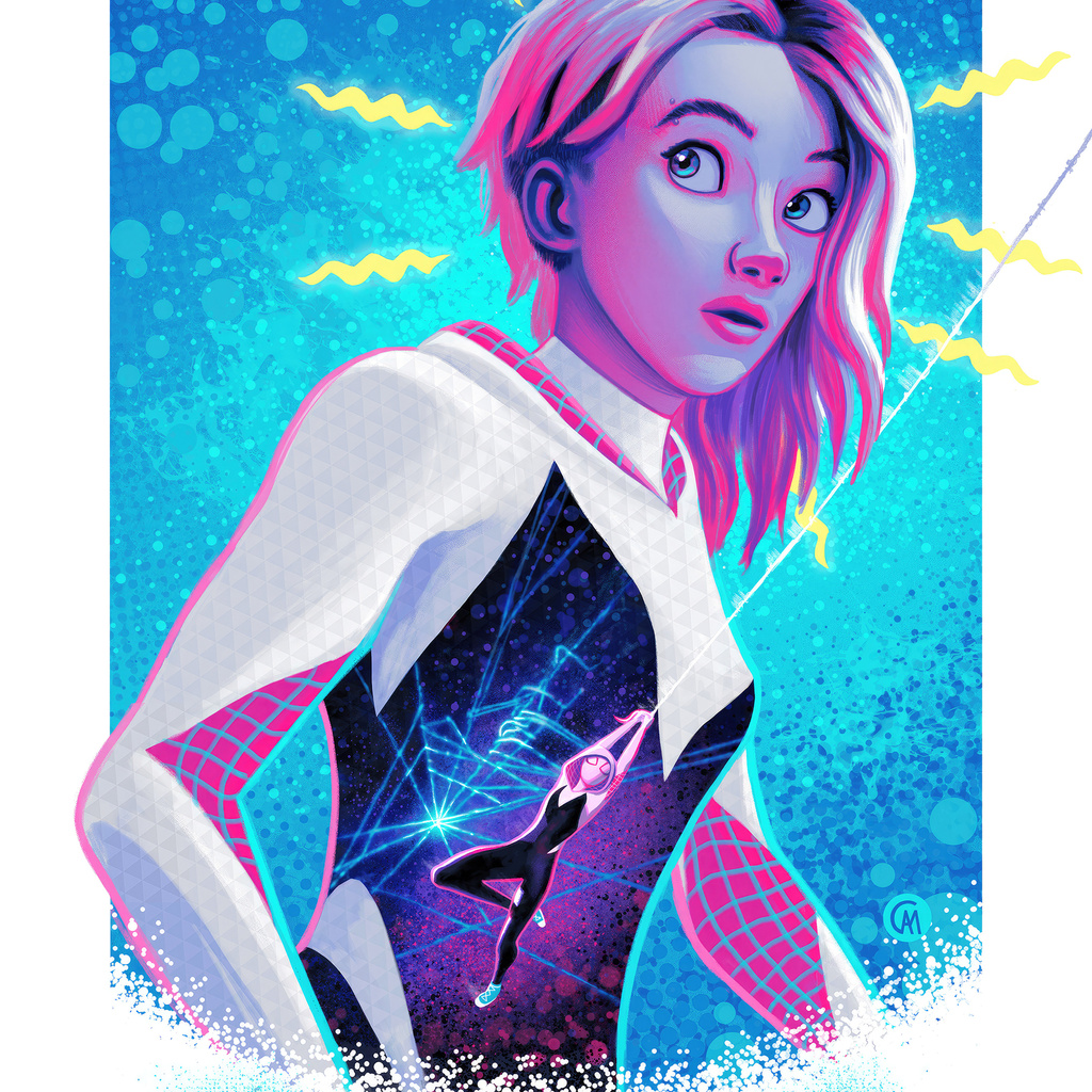 1024x1024 Gwen Stacy Spiderman Across The Spiderverse 5k 1024x1024 ...