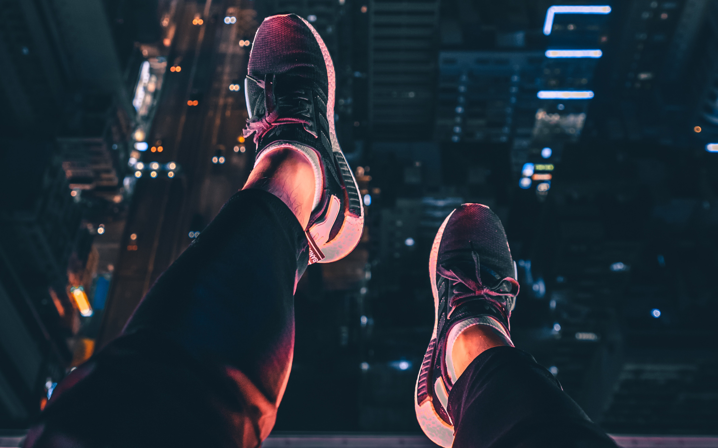 2880x1800 Hanging Shoes In Air City Night View 4k Macbook Pro Retina HD 4k  Wallpapers, Images, Backgrounds, Photos and Pictures