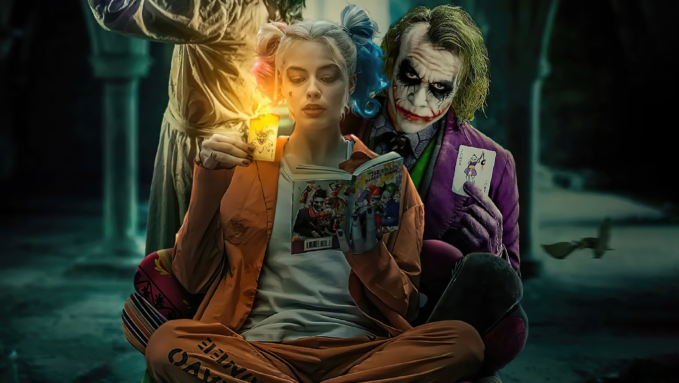 1360x768 Harley Quinn And Joker Girl 4k Laptop HD ,HD 4k Wallpapers ...