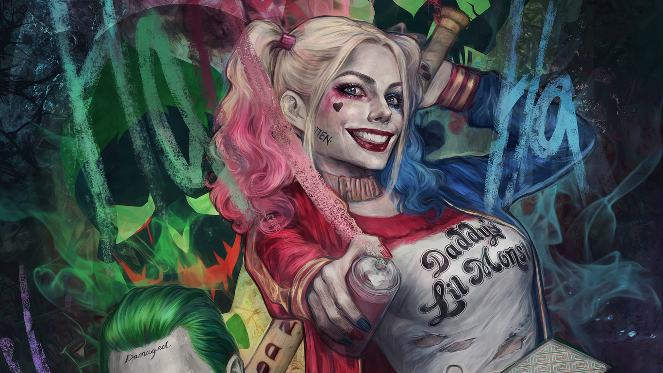 1366x768 Harley Quinn Art 4k 1366x768 Resolution Hd 4k Wallpapers 