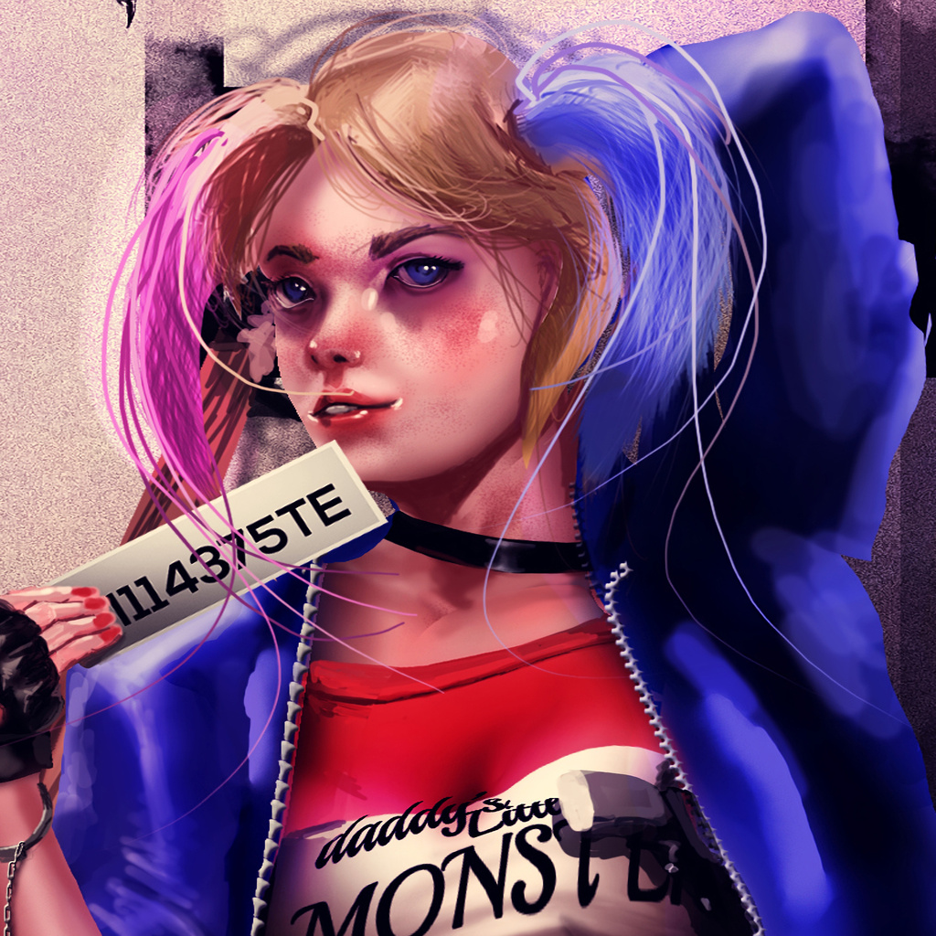 1024x1024 Harley Quinn Got Busted 4k 1024x1024 Resolution HD 4k ...