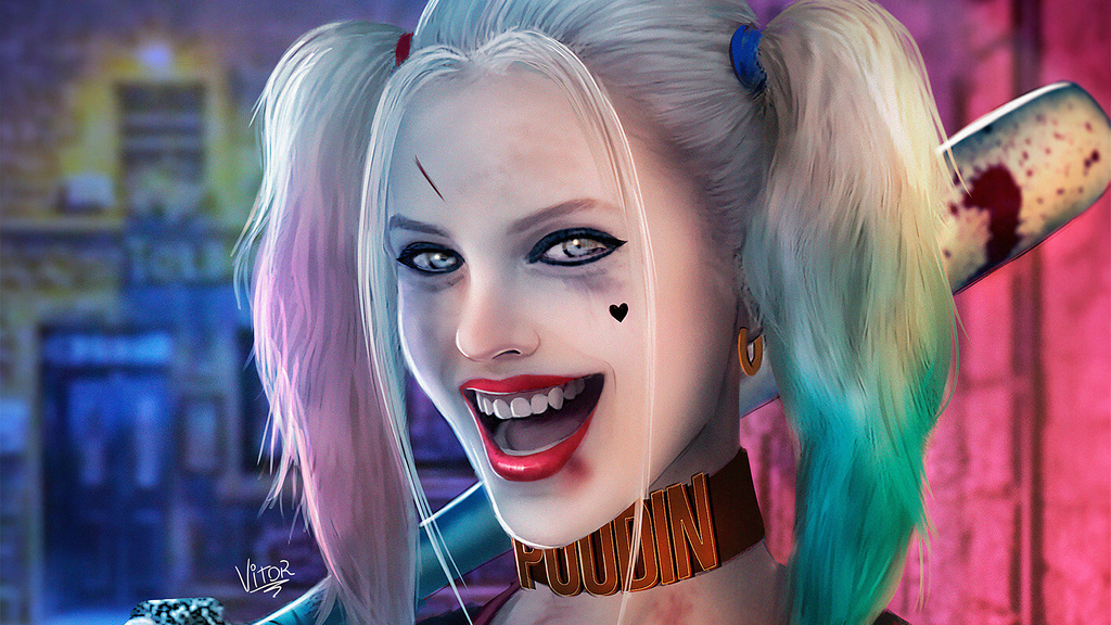 1024x576 Harley Quinn Smile Art 1024x576 Resolution HD 4k Wallpapers ...