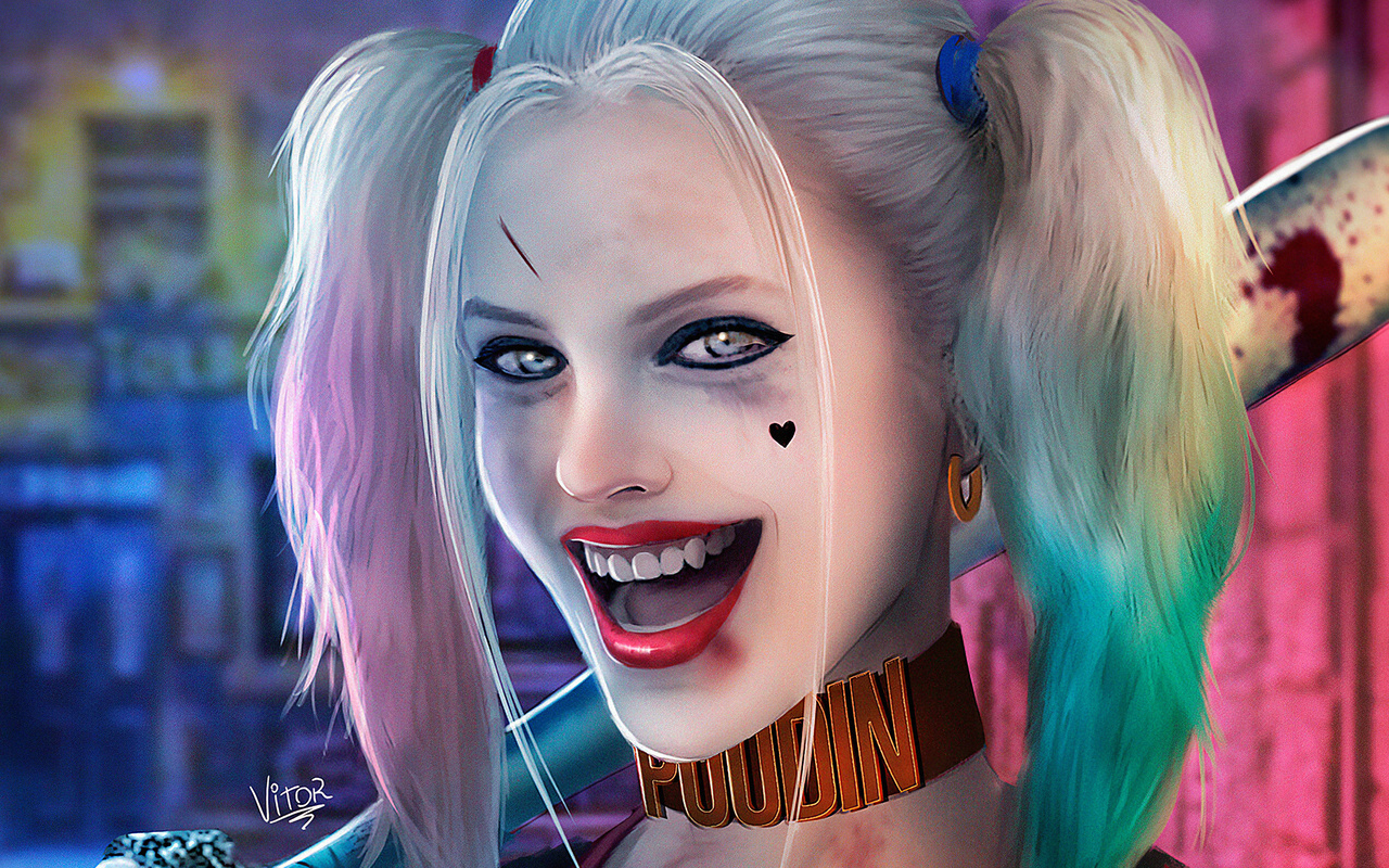 1280x800 Harley Quinn Smile Art 720P ,HD 4k Wallpapers,Images ...