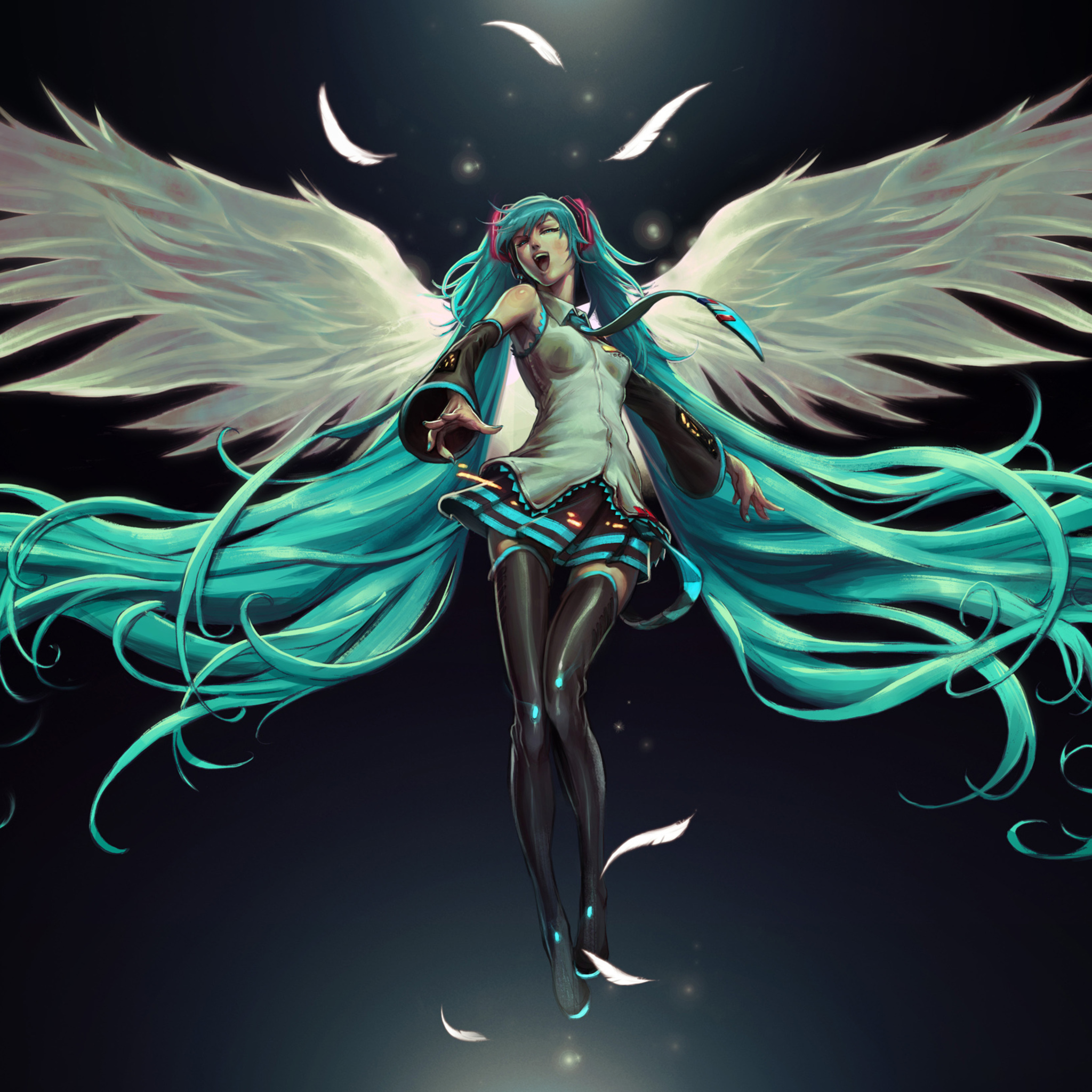 2048x2048 Hatsune Miku Anime Wings Ipad Air HD 4k Wallpapers, Images,  Backgrounds, Photos and Pictures