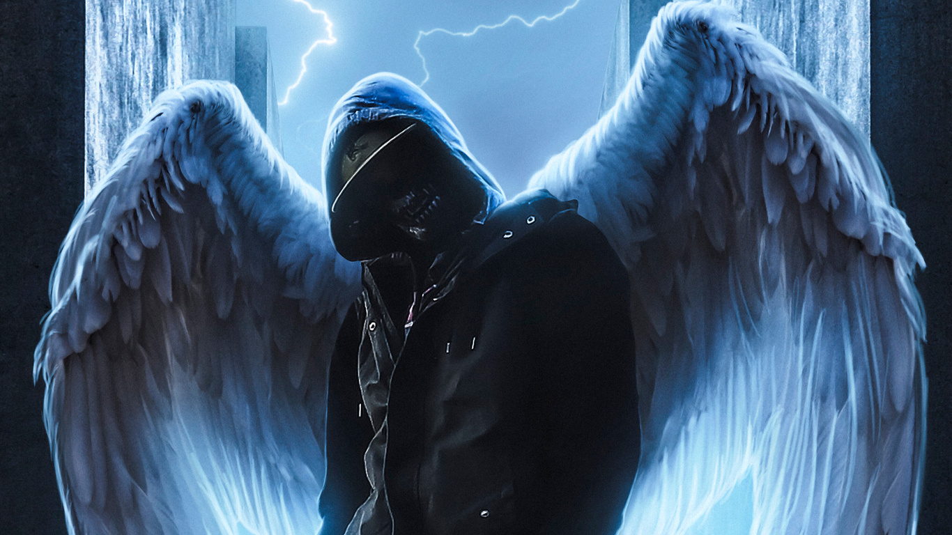 1366x768 Hoodie Guy With Wings 1366x768 Resolution HD 4k Wallpapers ...