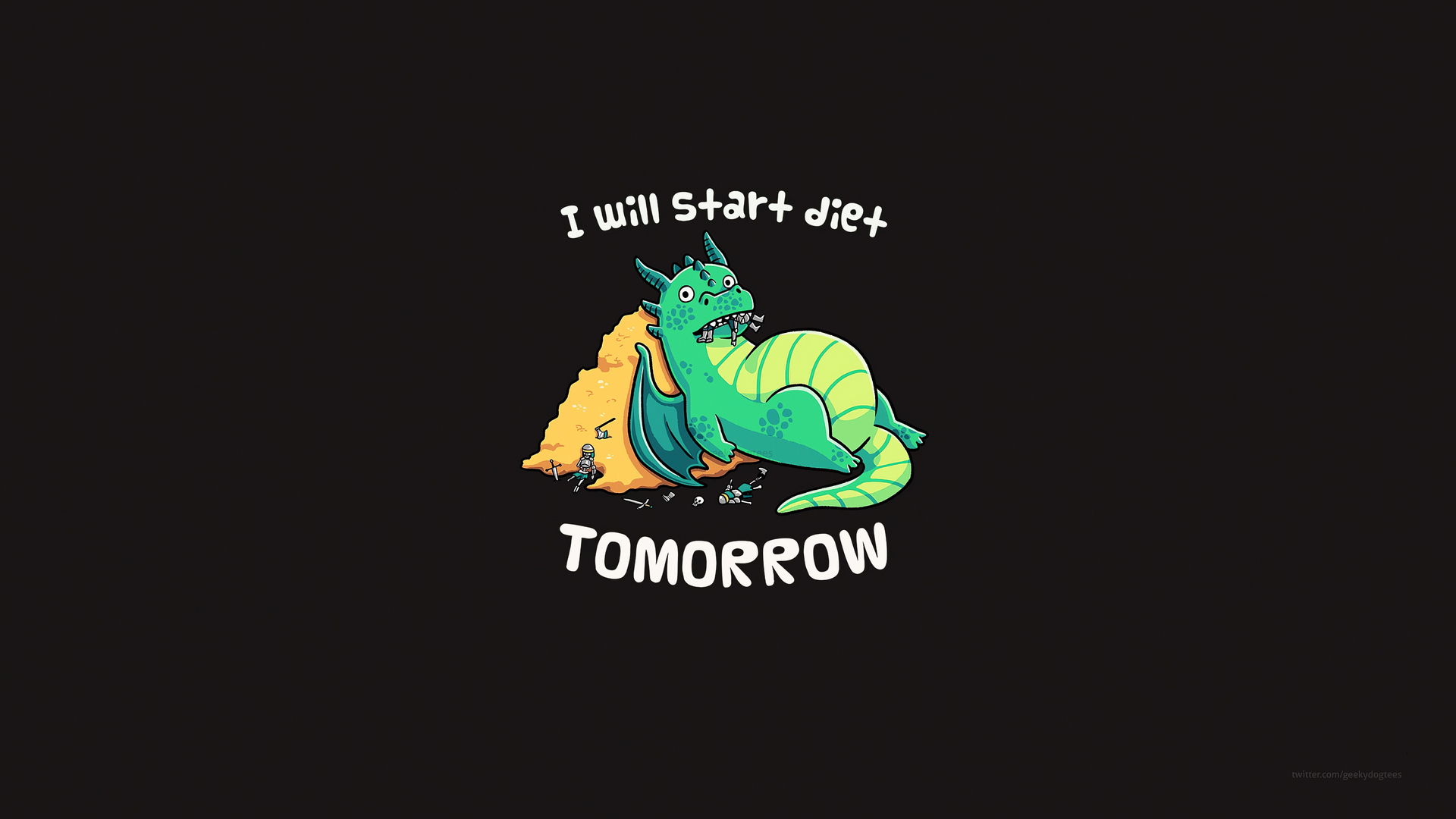 1920x1080 I Will Start Diet Tomorrow Funny Dragon 4k Laptop Full HD 1080P  HD 4k Wallpapers, Images, Backgrounds, Photos and Pictures