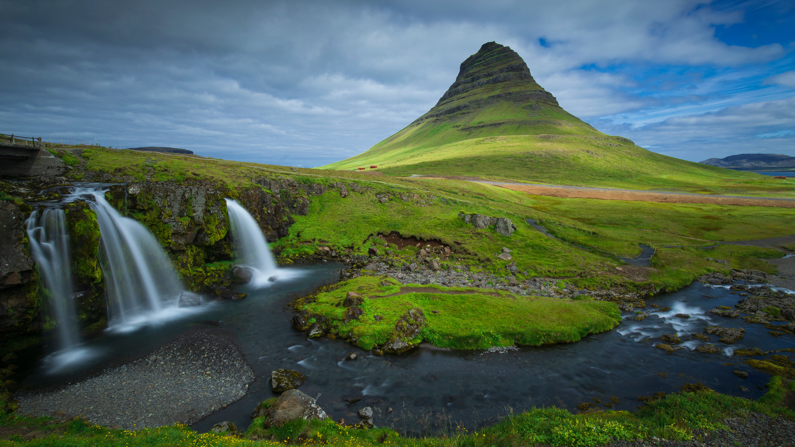 2560x1440 Iceland Mountains Waterfalls Kirkjufell 5k 1440p Resolution