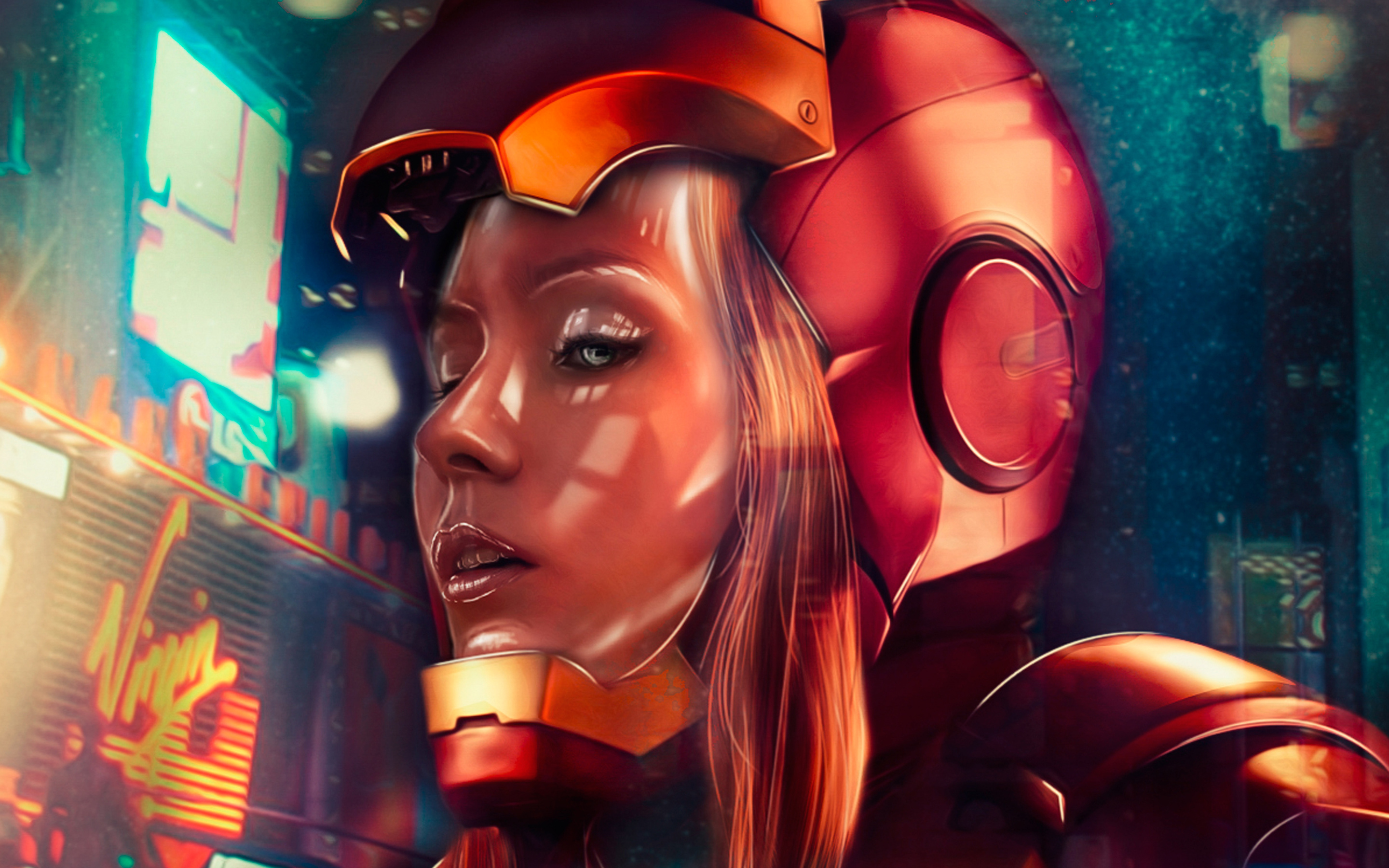 2880x1800 Iron Girl Artwork Macbook Pro Retina HD 4k Wallpapers, Images