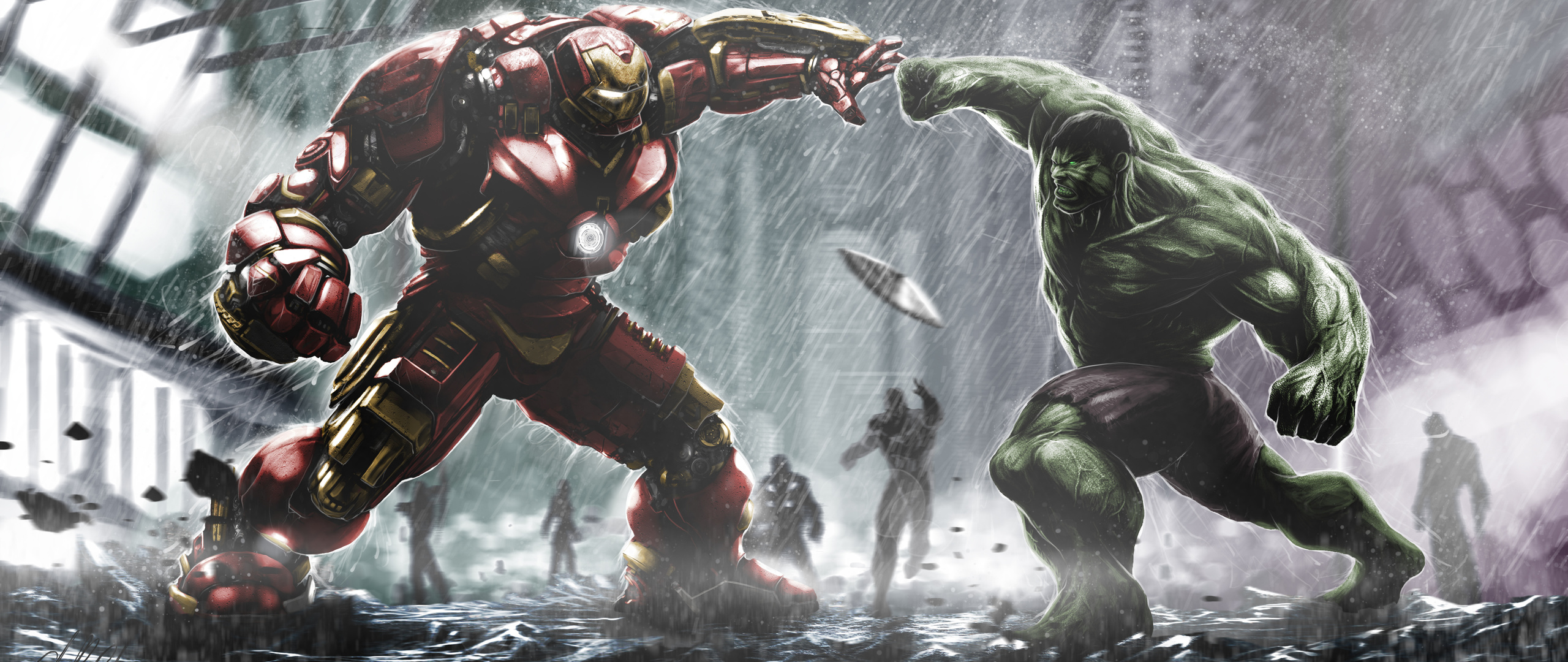ironman and hulk fighting