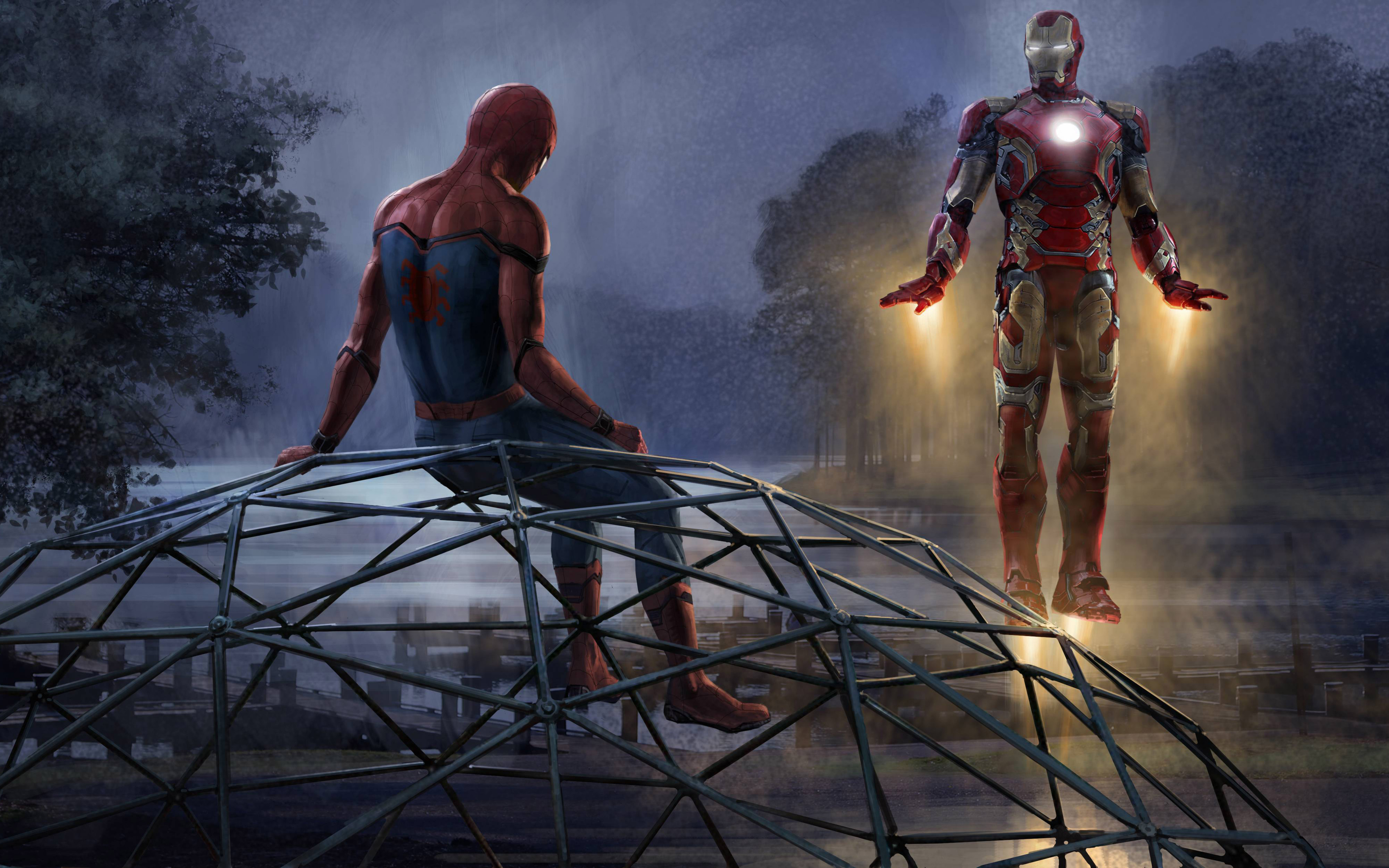 Iron Man And Spiderman 5k Artwork In 3840x2400 Resolution. iron-man-and-.....