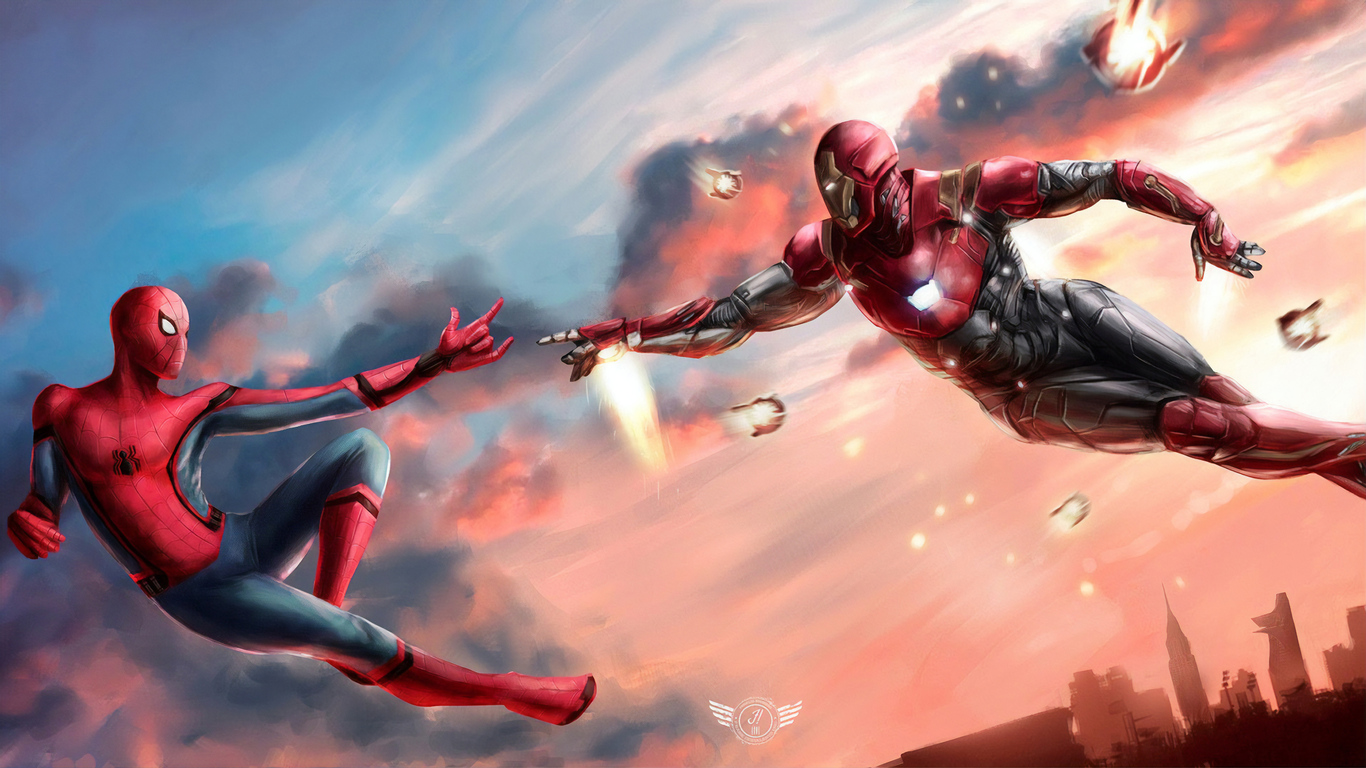 1366x768 Iron Man And Spiderman United 4k 1366x768 Resolution HD 4k  Wallpapers, Images, Backgrounds, Photos and Pictures