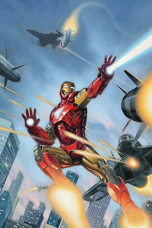 640x960 Iron Man Destroying Missile iPhone 4, iPhone 4S ,HD 4k ...