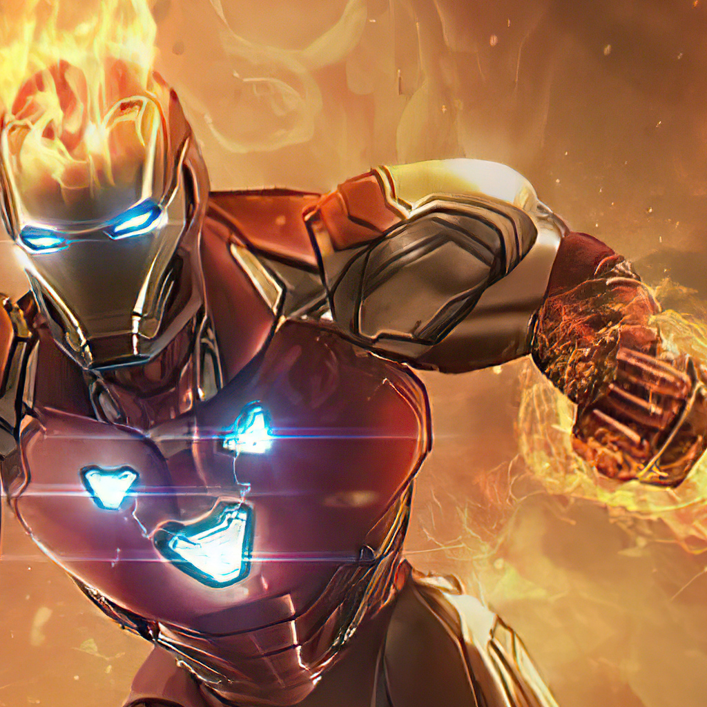 1024x1024 Iron Man Fire 1024x1024 Resolution HD 4k Wallpapers, Images ...