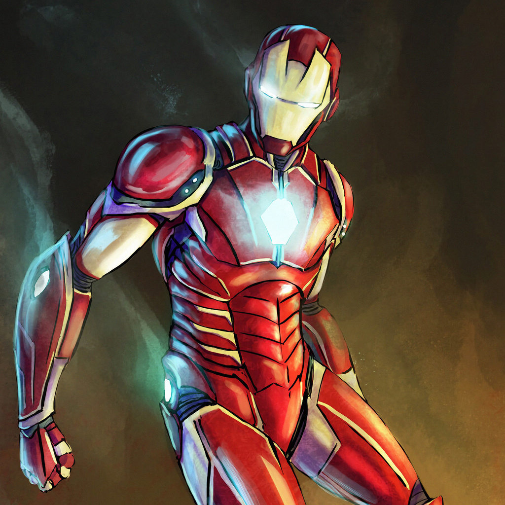 1024x1024 Iron Man Sketch Artwork 1024x1024 Resolution HD 4k Wallpapers ...