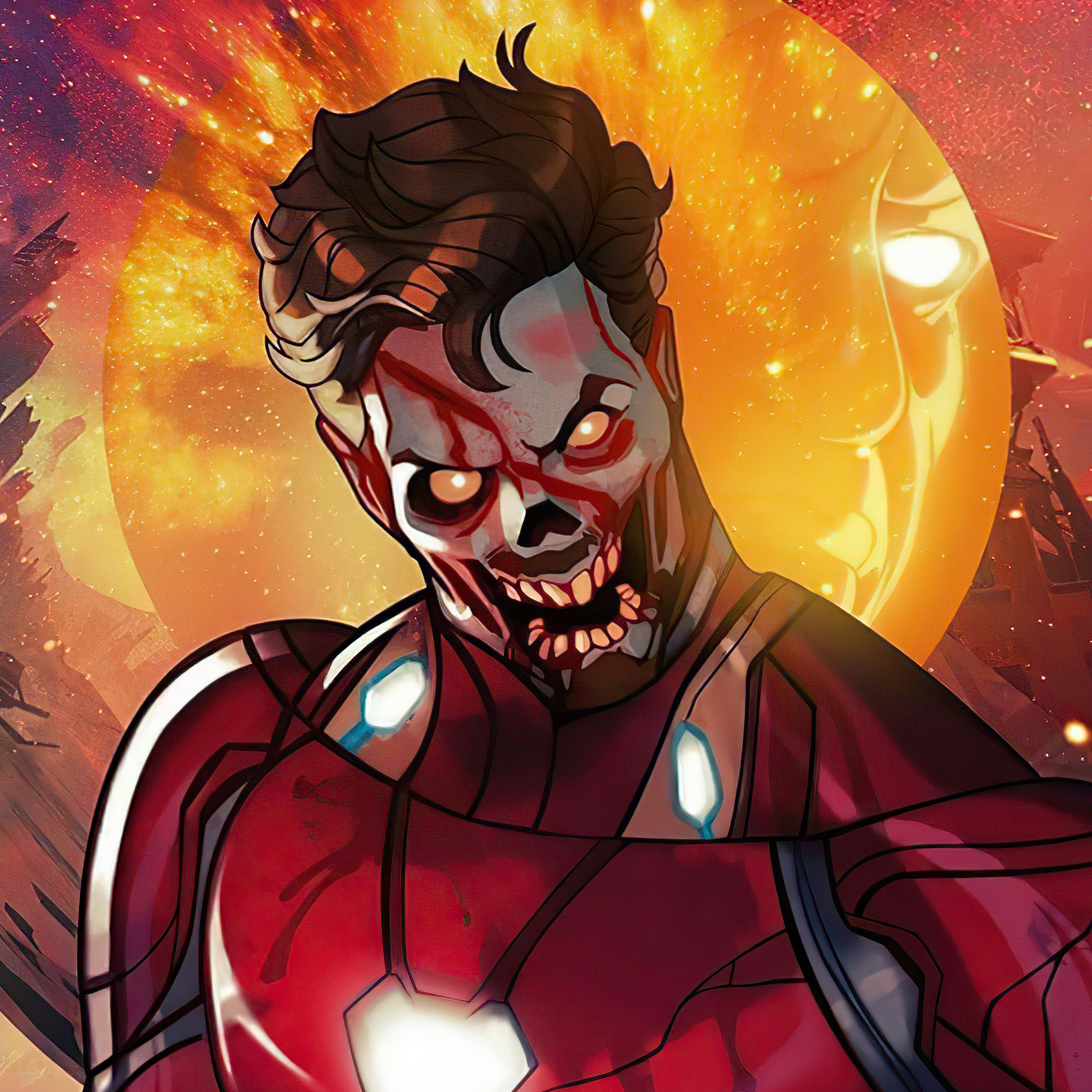 Iron Man X Zombie What If Wallpaper In 2048x2048 Resolution