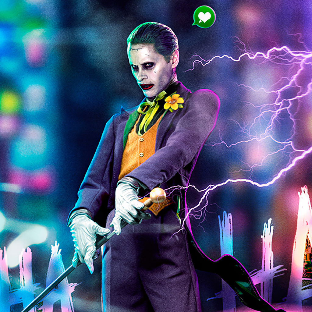 1024x1024 Jared Leto Joker Cyberpunk Art 4k 1024x1024 Resolution Hd 4k