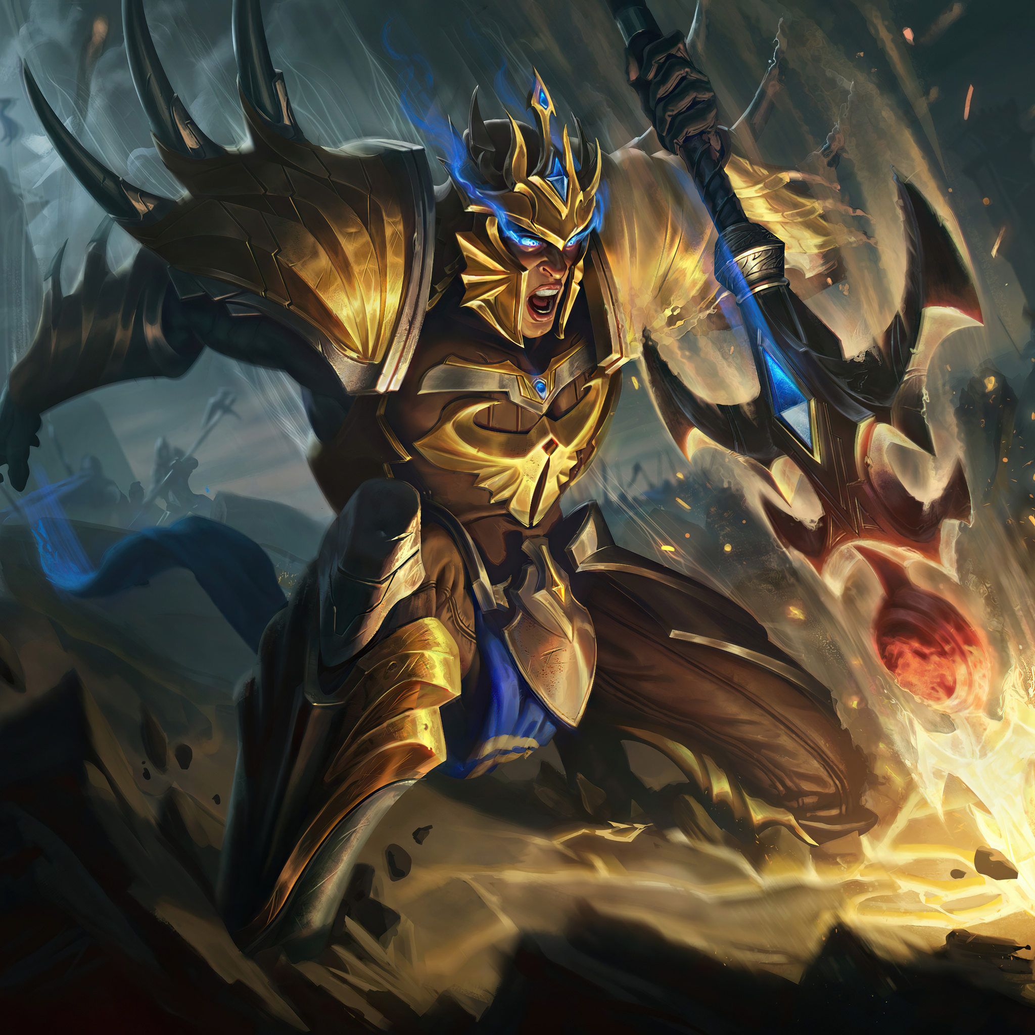 2048x2048 Jarvan IV League Of Legends Fan Splash Art Illustration Ipad