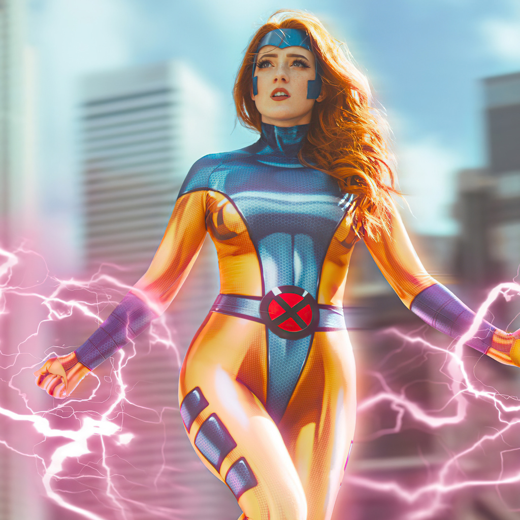 1024x1024 Jean Grey Cosplay Powers 4k 1024x1024 Resolution HD 4k ...