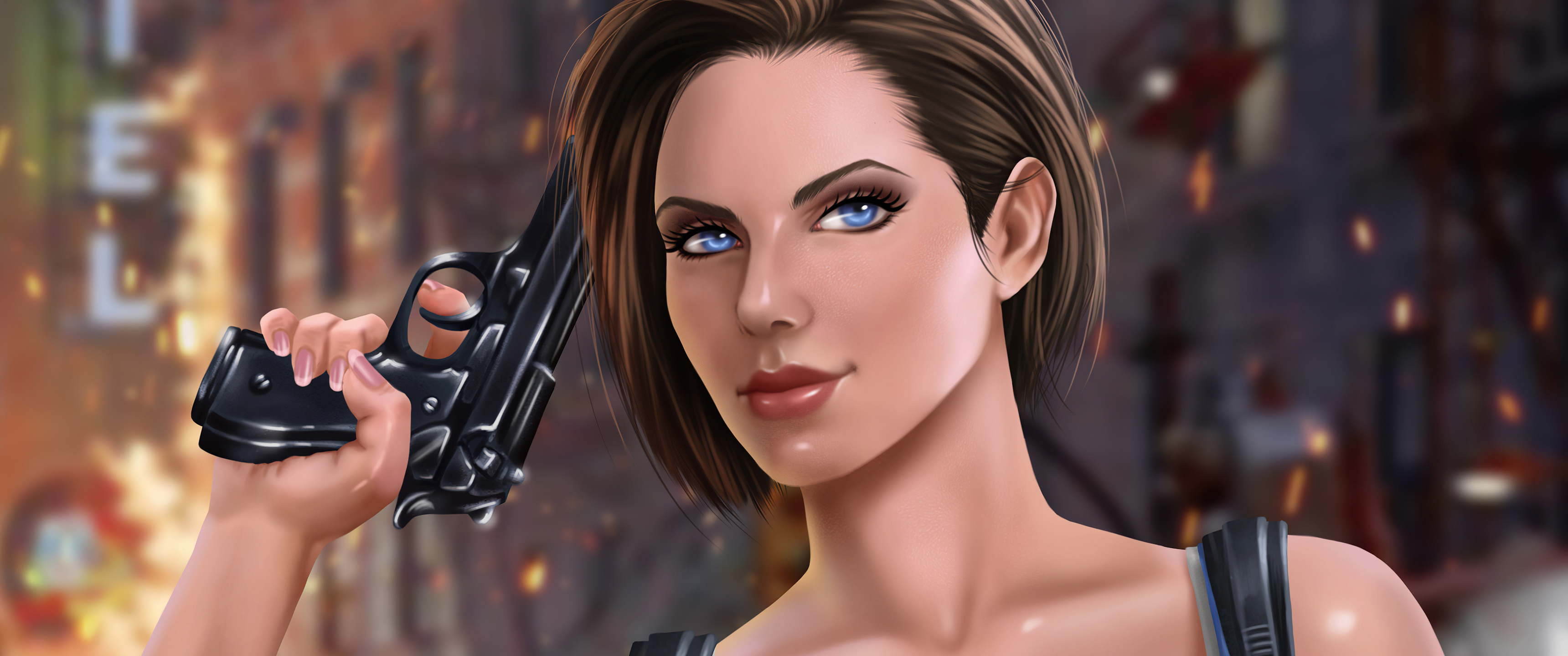 3440x1440 Jill Valentine Fanart 4k UltraWide Quad HD 1440P ,HD 4k ...