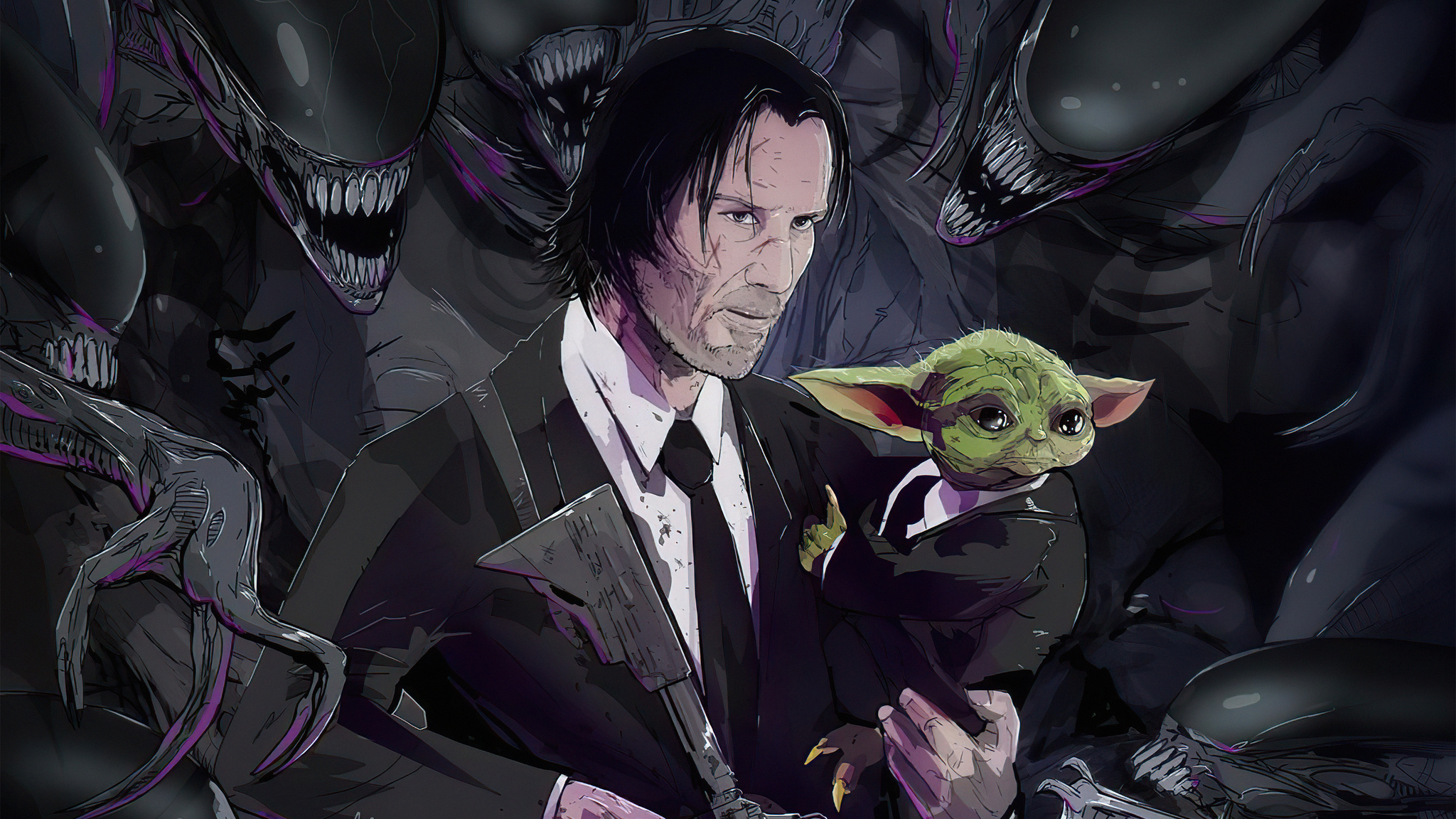 2048x1152 John Wick And Baby Yoda Wallpaper,2048x1152 Resolution HD 4k ...