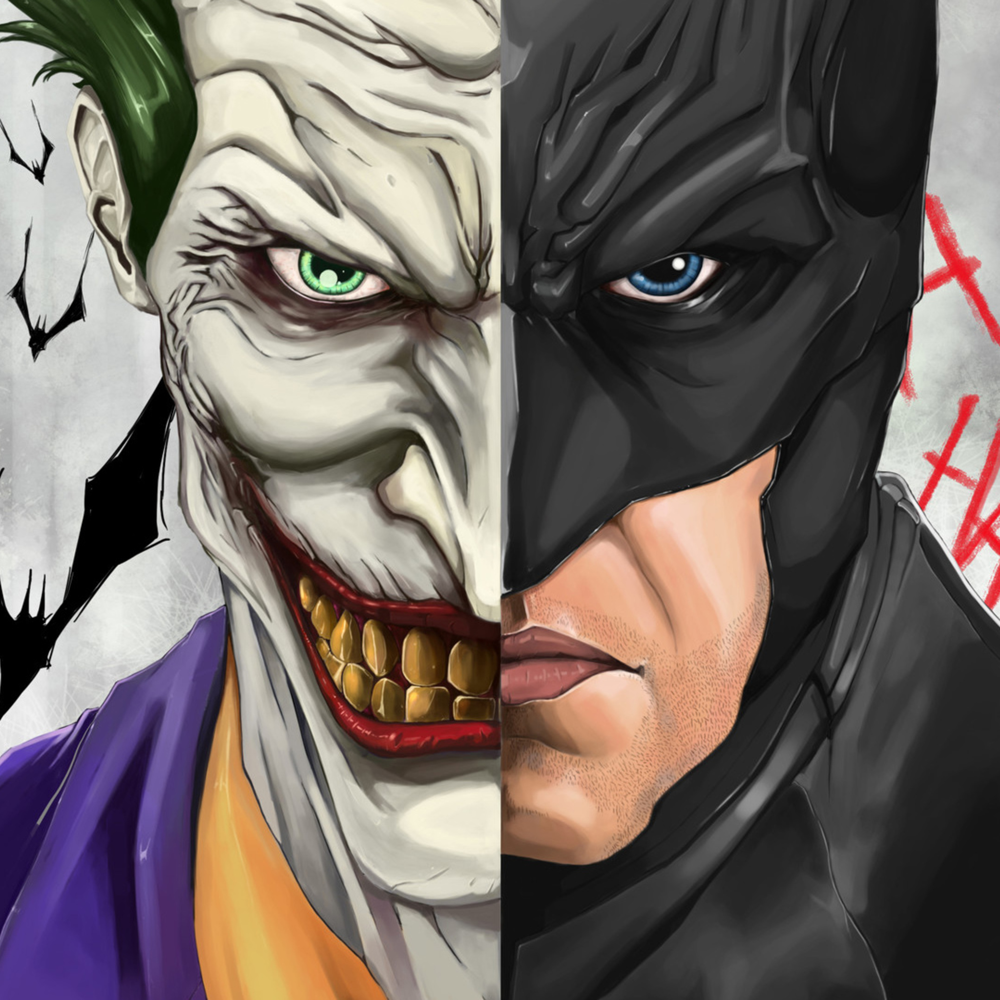 Joker And Batman In 2048x2048 Resolution. 