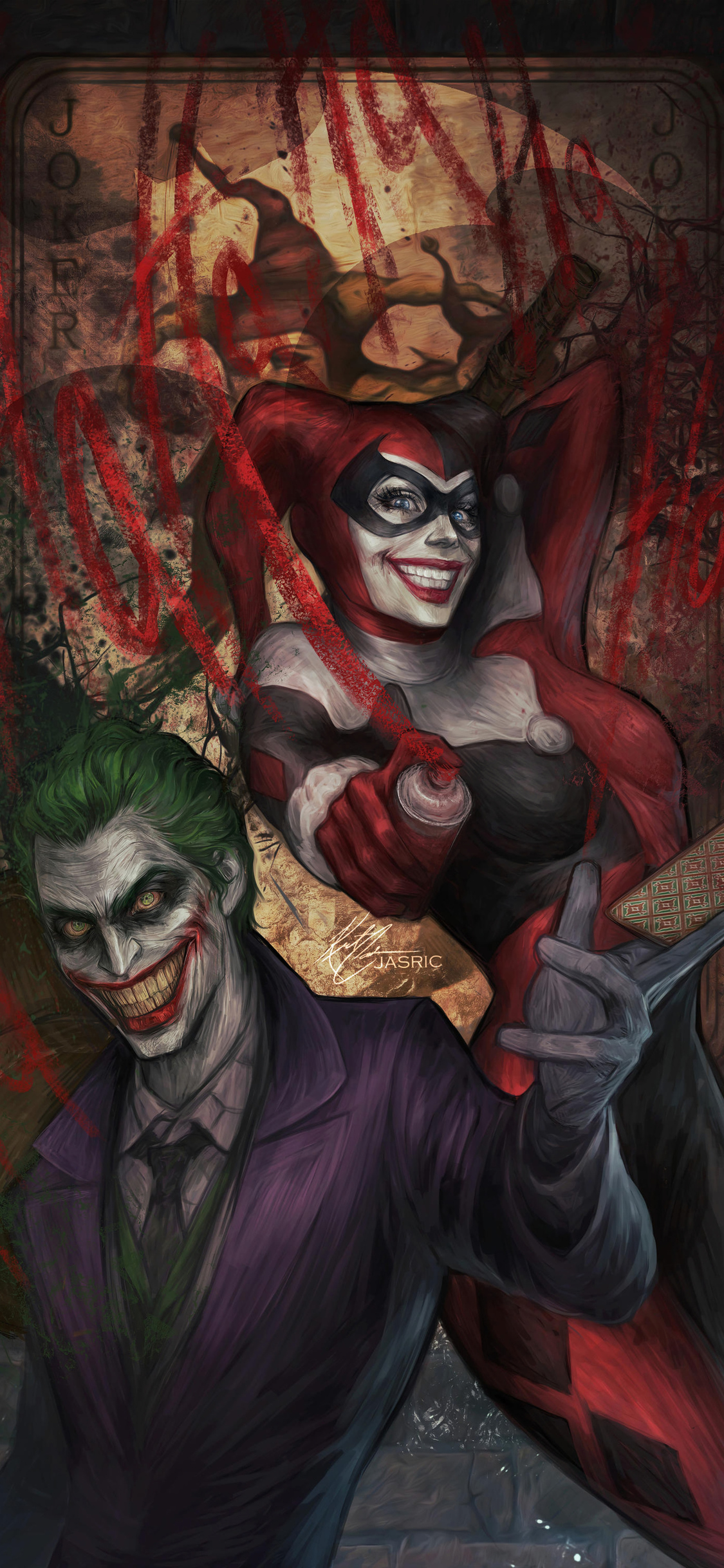 1125x2436 Joker And Harley Quinn Art 4k Iphone XS,Iphone 10,Iphone X HD 4k  Wallpapers, Images, Backgrounds, Photos and Pictures