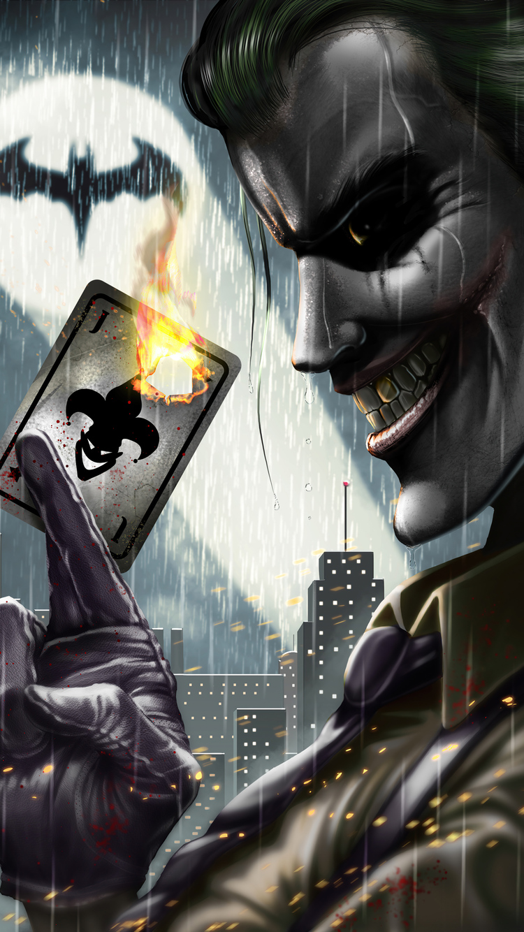 750x1334 Joker Card Burning 4k iPhone 6, iPhone 6S, iPhone 7 HD 4k  Wallpapers, Images, Backgrounds, Photos and Pictures