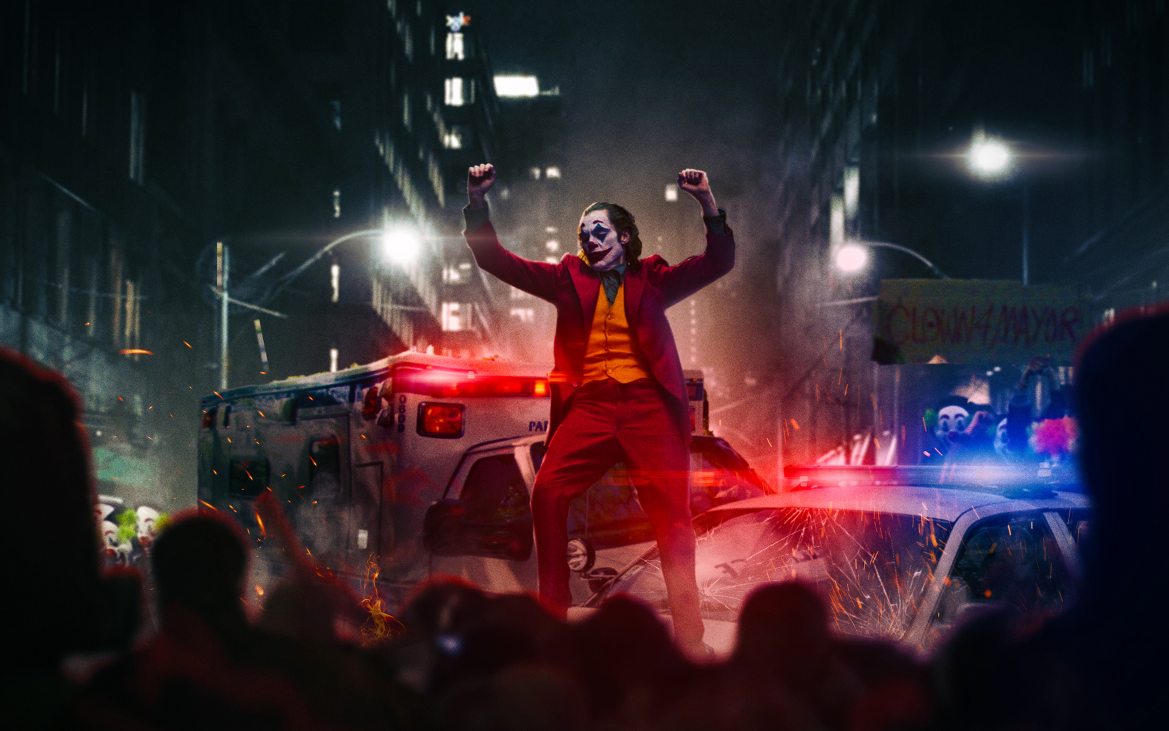 3840x2400 Joker Dancing On Police Car 4K ,HD 4k Wallpapers,Images ...